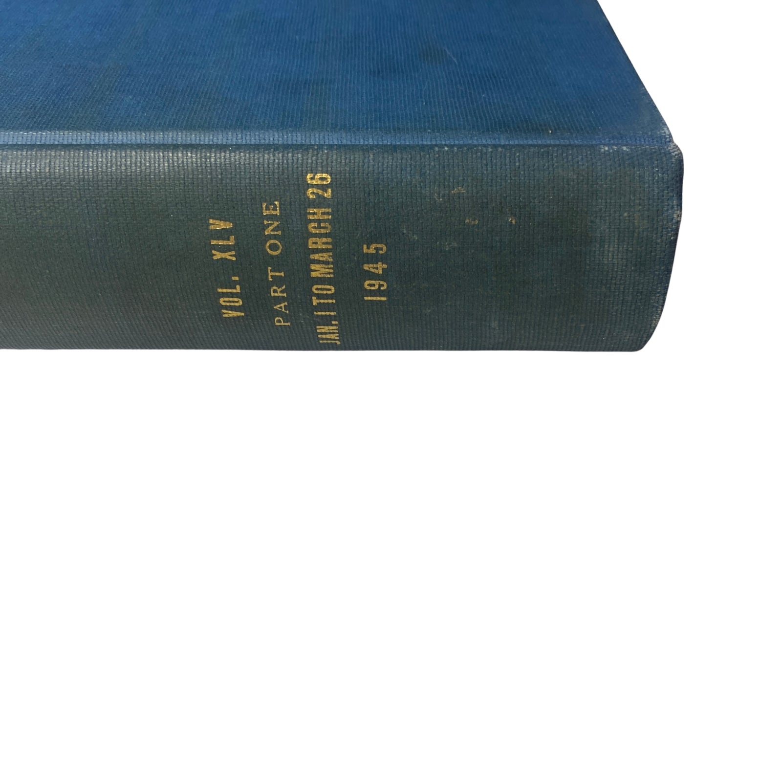 Spine of the library edition of Time Magazine from January 1 to March 26, 1945, clearly labeled for easy identification and archival quality.