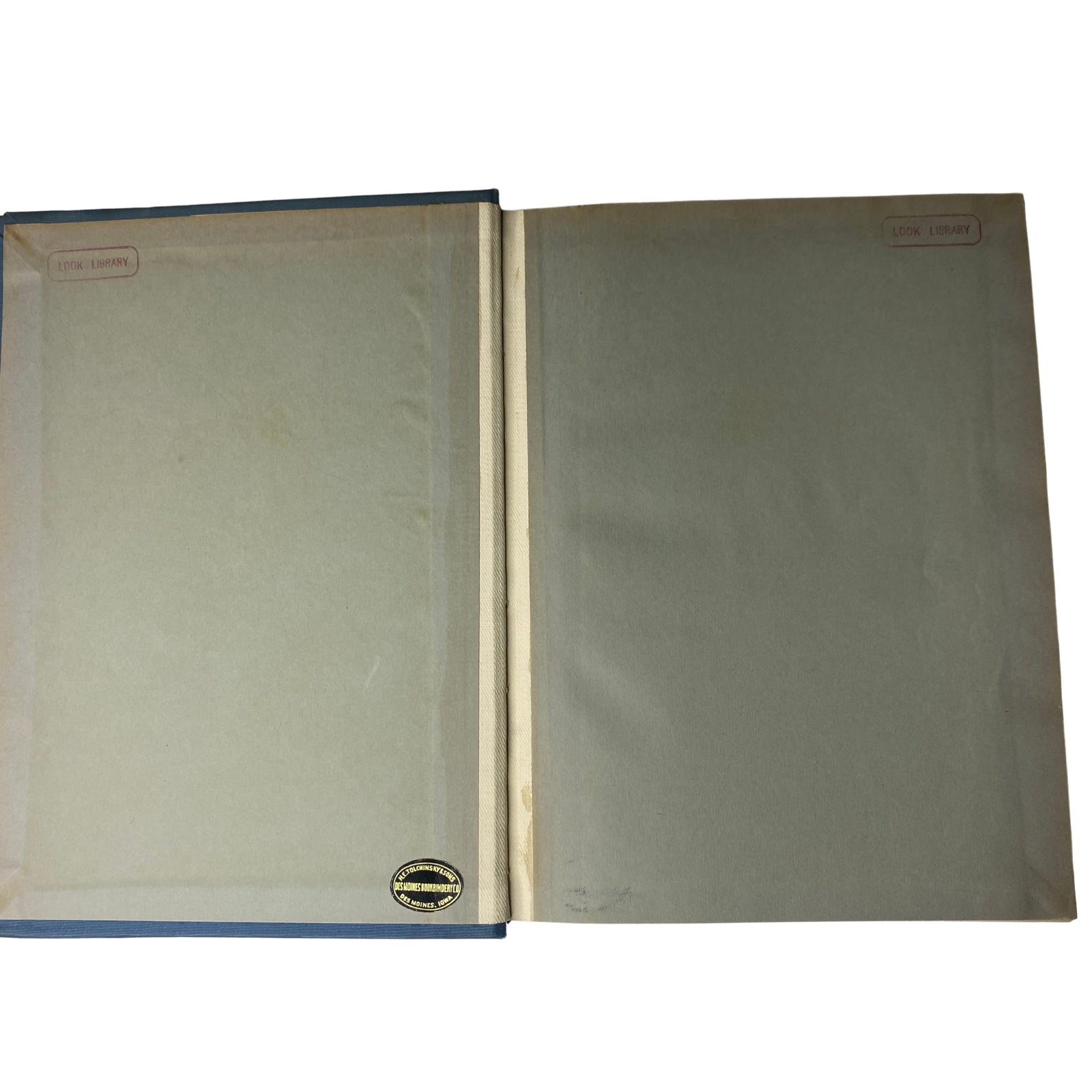 Inside view of the Time Magazine Library Bound volume covering January 1 to March 26, 1945, showing blank pages with a library marking.