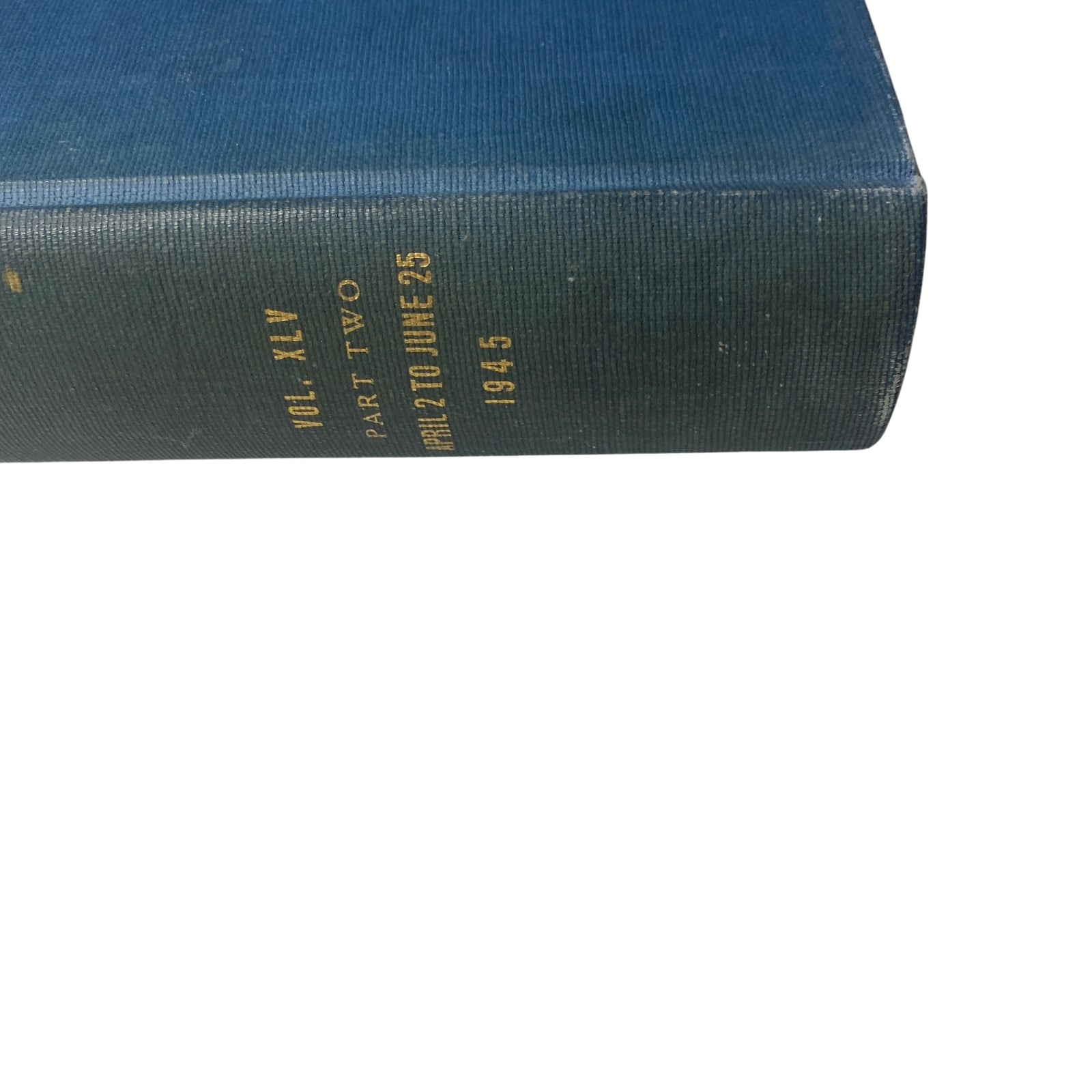 Time Magazine Library Bound April 2, 1945 - June 25, 1945 Adolph Hitler Red X - featuring the spine of the volume indicating 'VOL. XIV PART TWO APRIL 27 JUNE 25 1945'.