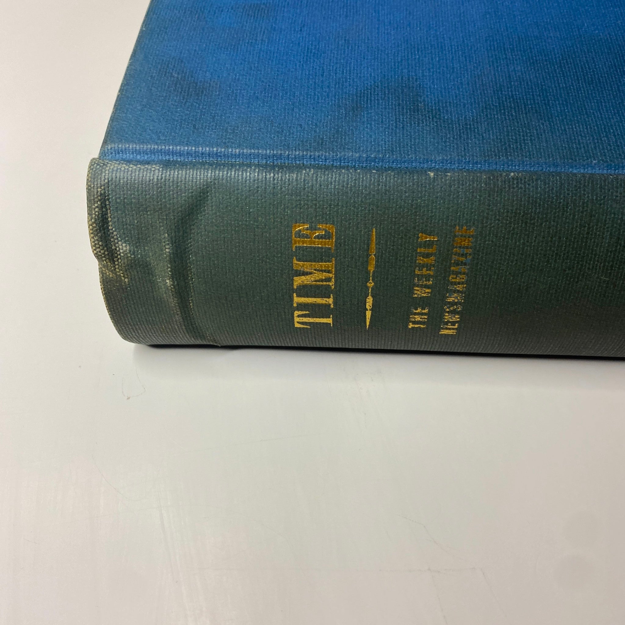 Close-up view of the spine of Time Magazine's library bound edition for April to June 1941, highlighting the title and volume information.