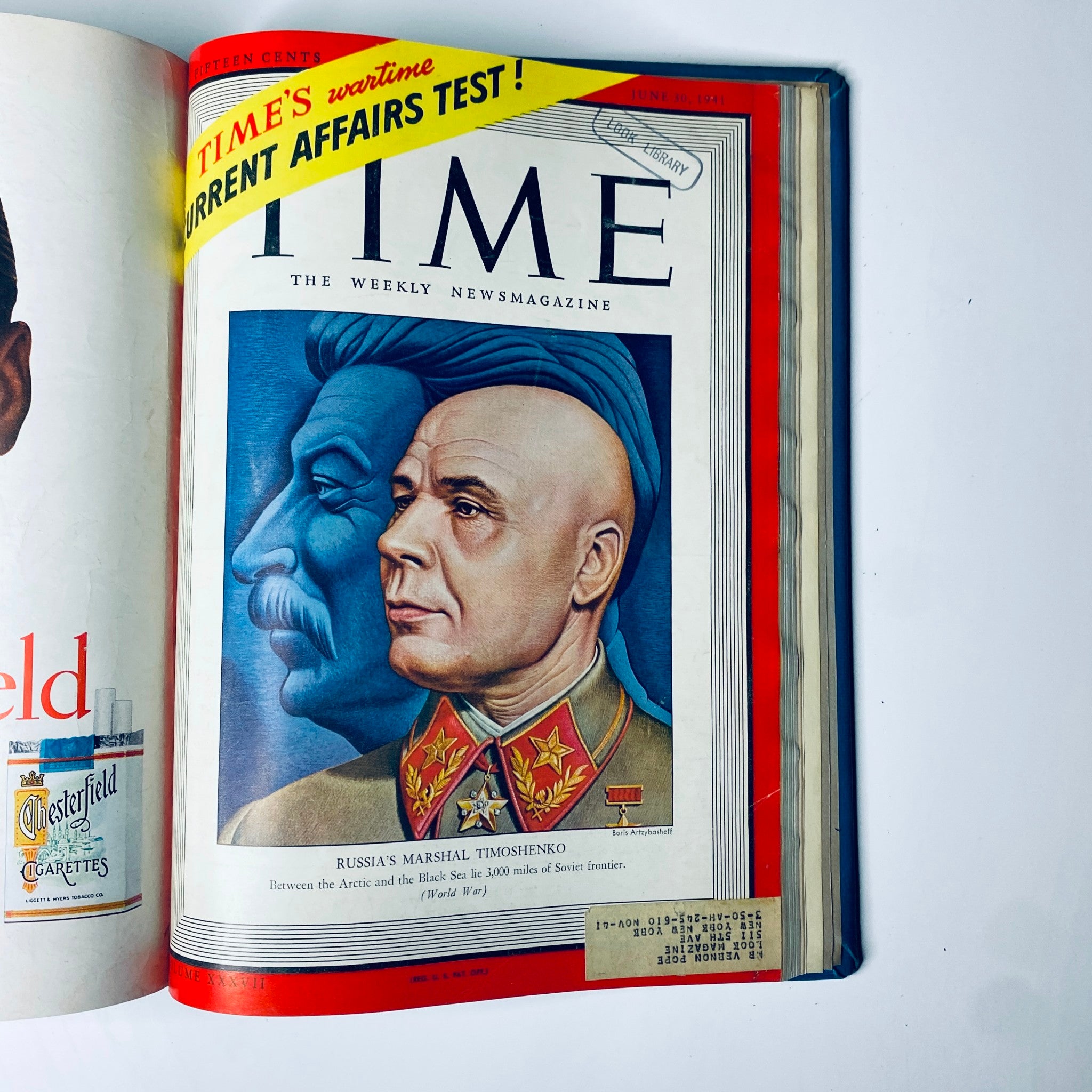 Cover of Time Magazine Library Bound April - June 1941 featuring Marshal Timoshenko, showcasing significant wartime themes and historical context.
