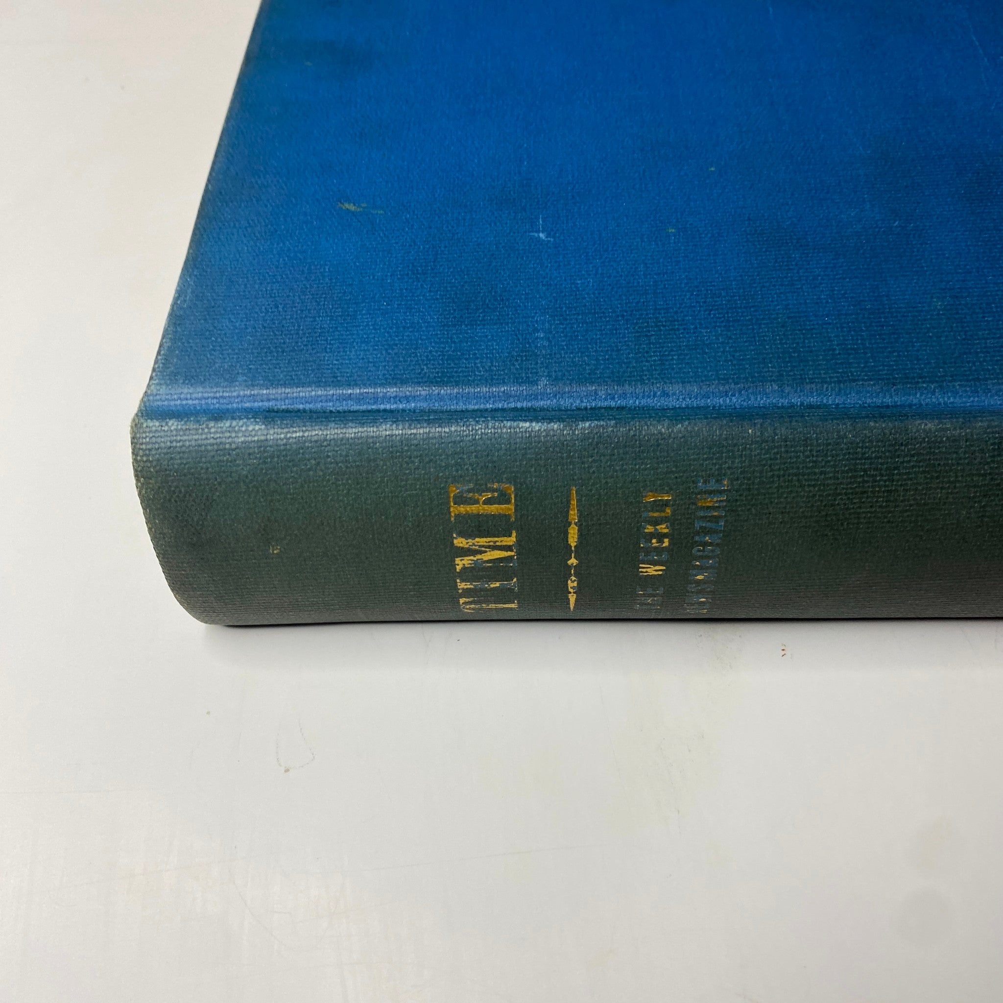 Time Library Bound Weekly Magazine, July 7 to September 29, 1941 - Side view of the bound volume showcasing its blue cloth binding.