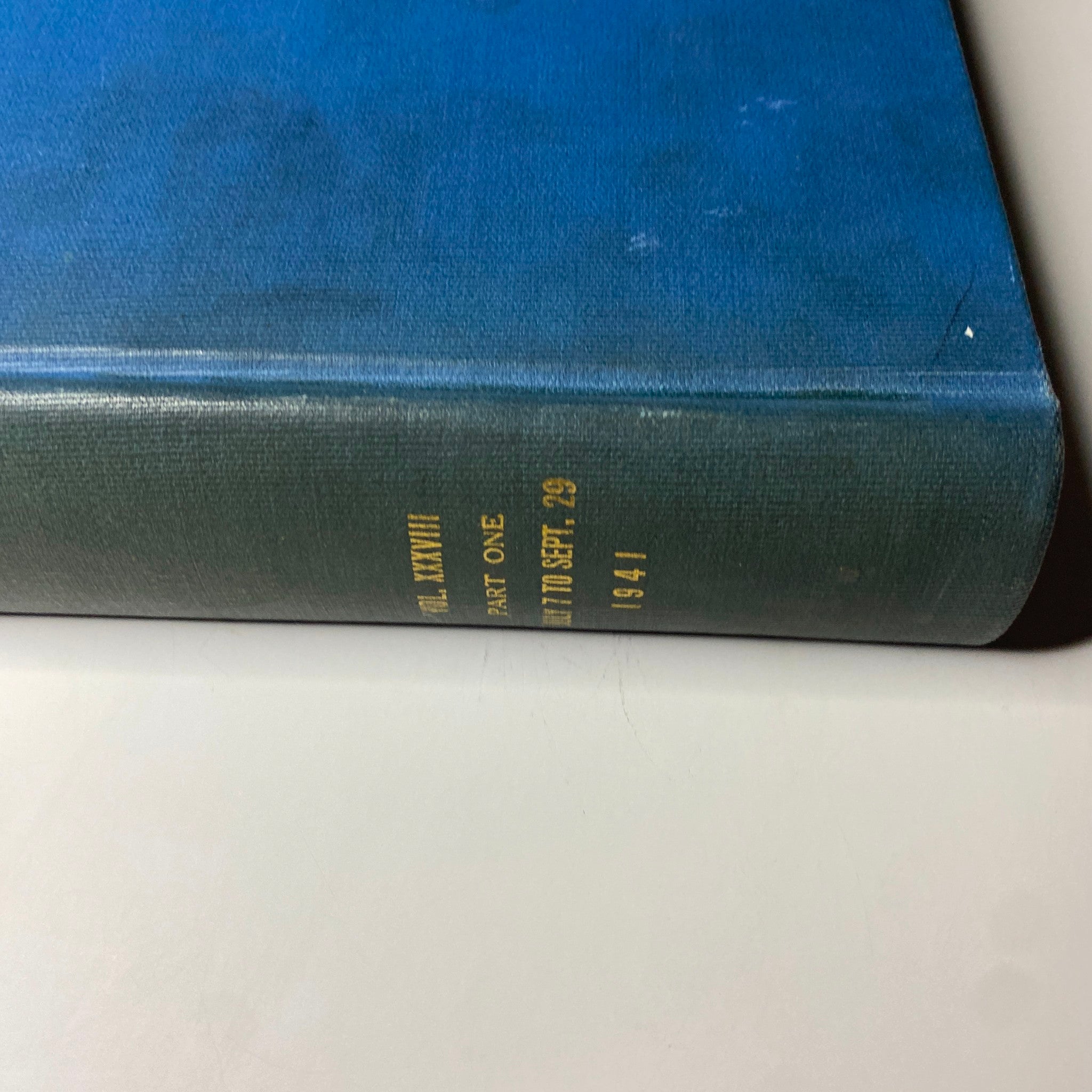 Time Library Bound Weekly Magazine, July 7 to September 29, 1941 - Close-up of the cloth binding with embossed text and gold lettering.