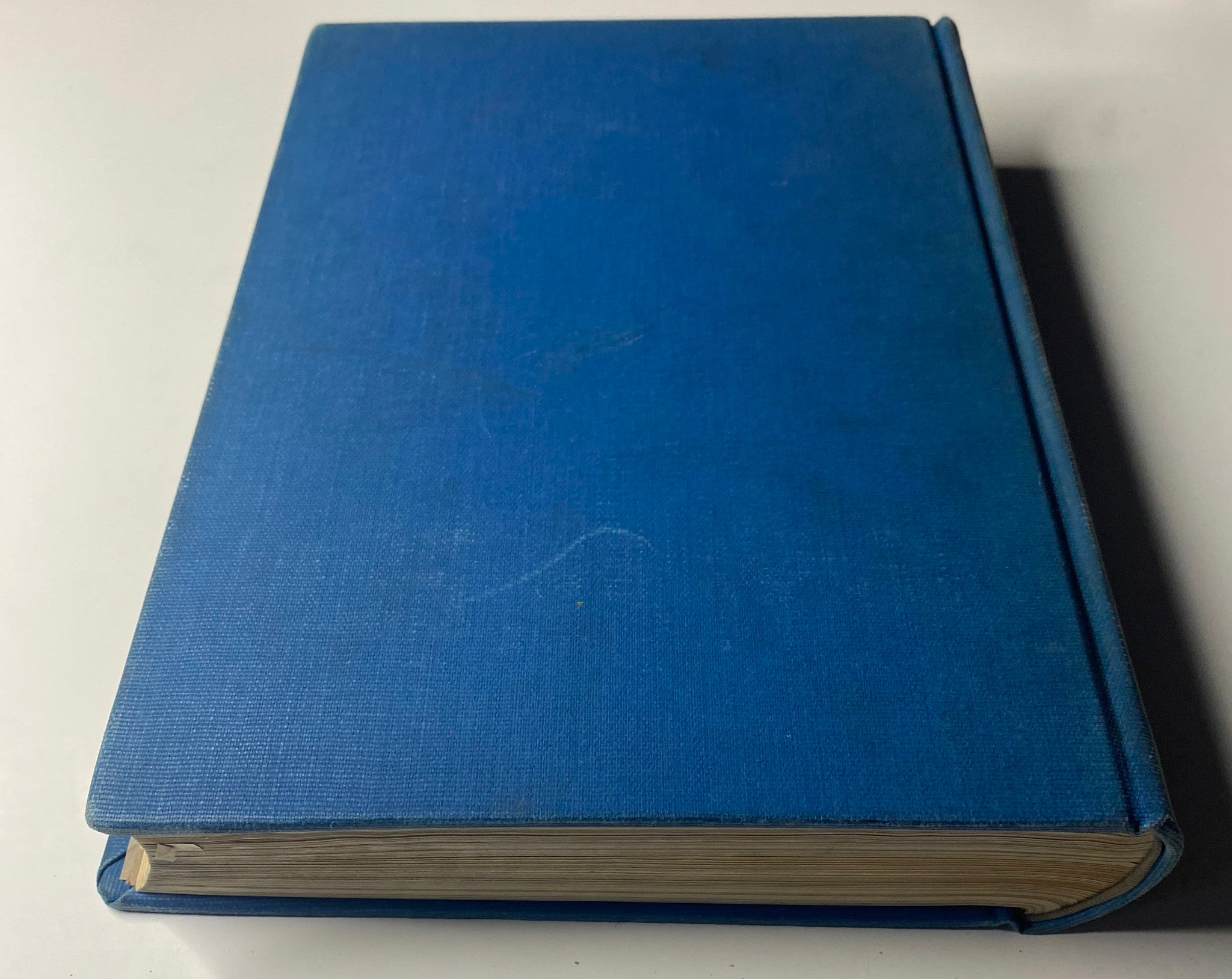 Side view of Time Magazine Library Bound Weekly January 5, 1943 - March 29, 1943, displaying the blue cover with slight imperfections from age.