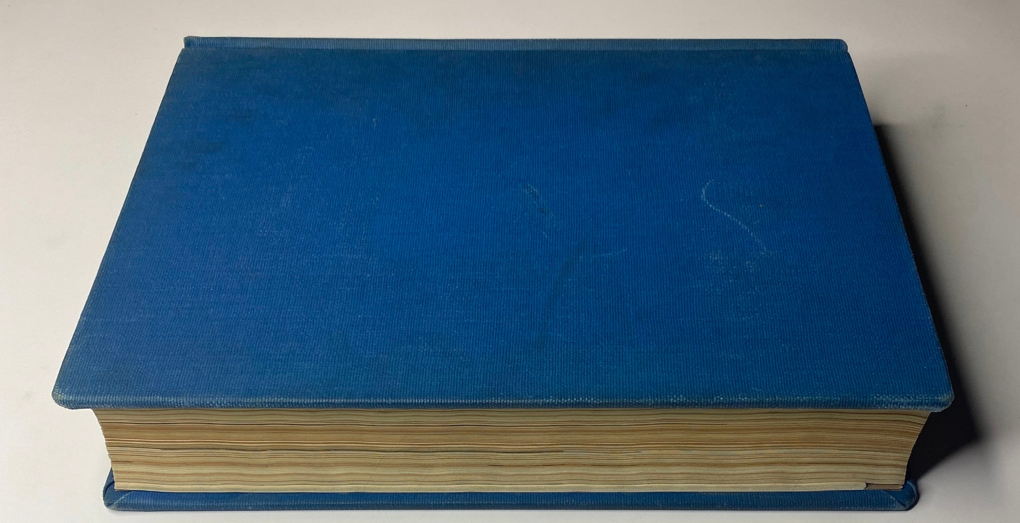 Top view of Time Magazine Library Bound Weekly January 5, 1943 - March 29, 1943 showing the blue hardback cover and book spine.