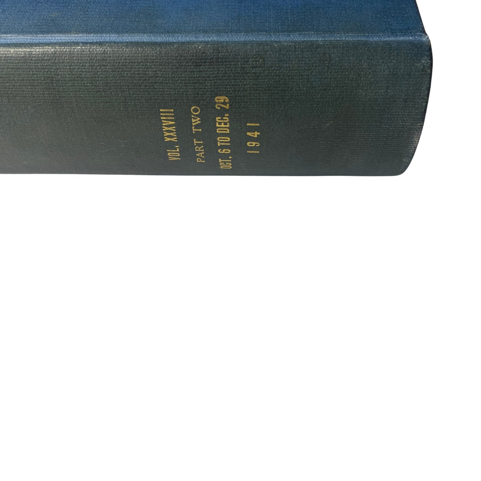Time Magazine Library Bound Weekly Edition from October 6 to December 22, 1941 - detailed view of the spine with the volume number and publication date.