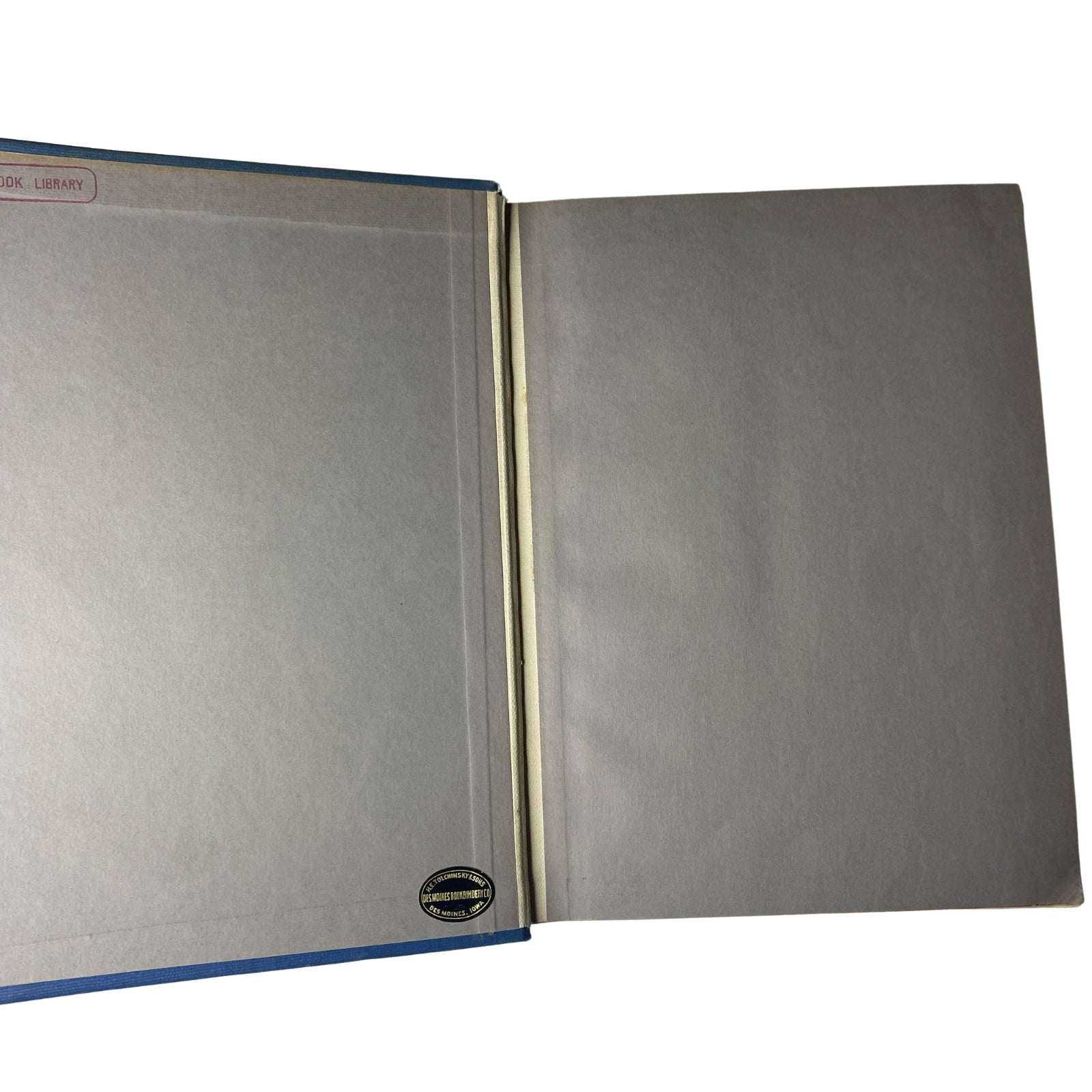 Interior view of Time Library Bound Weekly Magazine, depicting the blank opening pages of the volume covering July to September 1943.