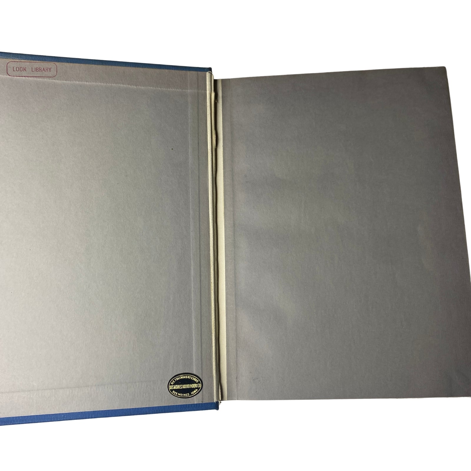 Time Magazine Library Bound Weekly October 4, 1943 - December 27, 1943 - Interior view showcasing the blank inside cover and library stamp.