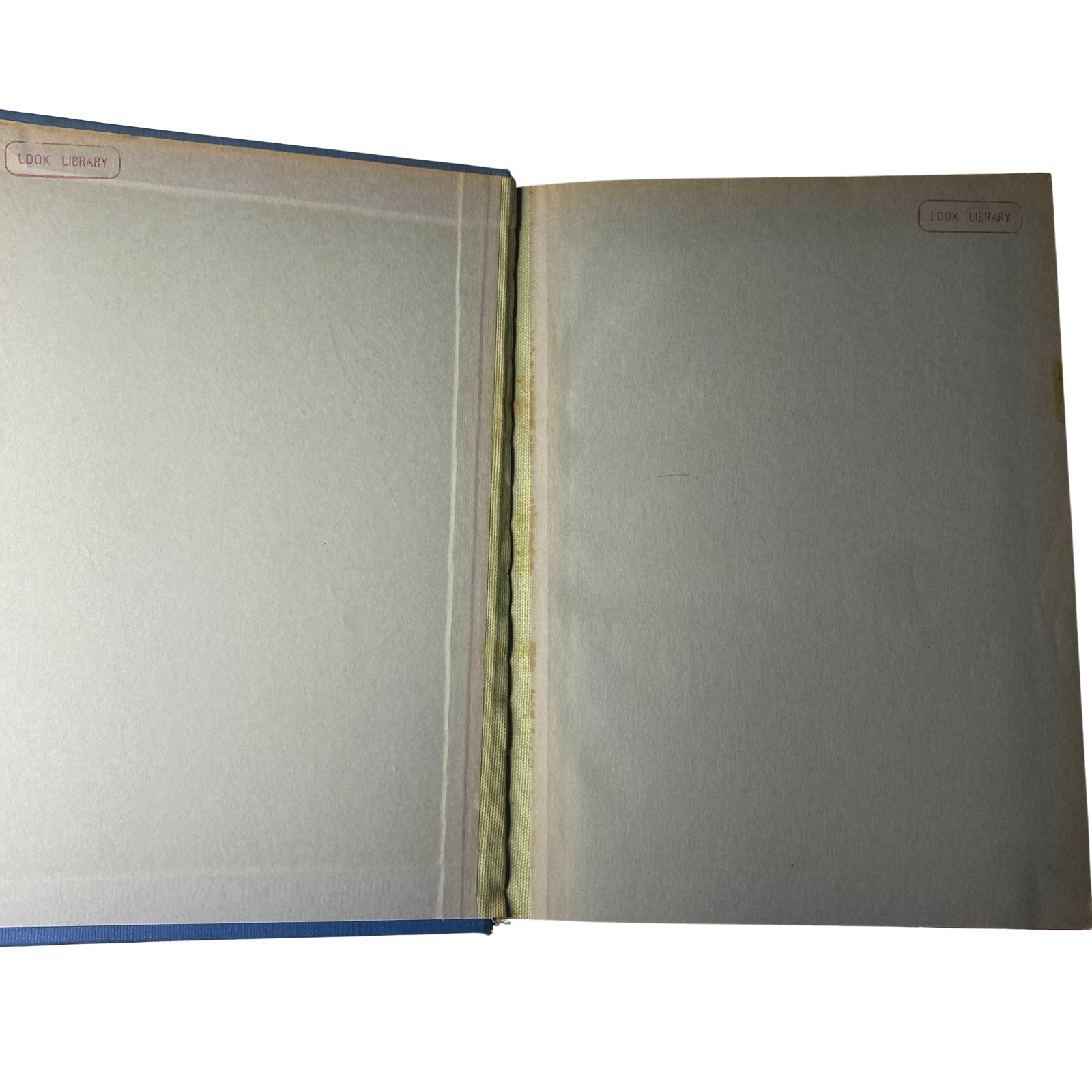 Inside cover of the Time Library Bound Weekly Magazine containing a label reading 'Look Library', related to the edition for April 3 to June 26, 1944.