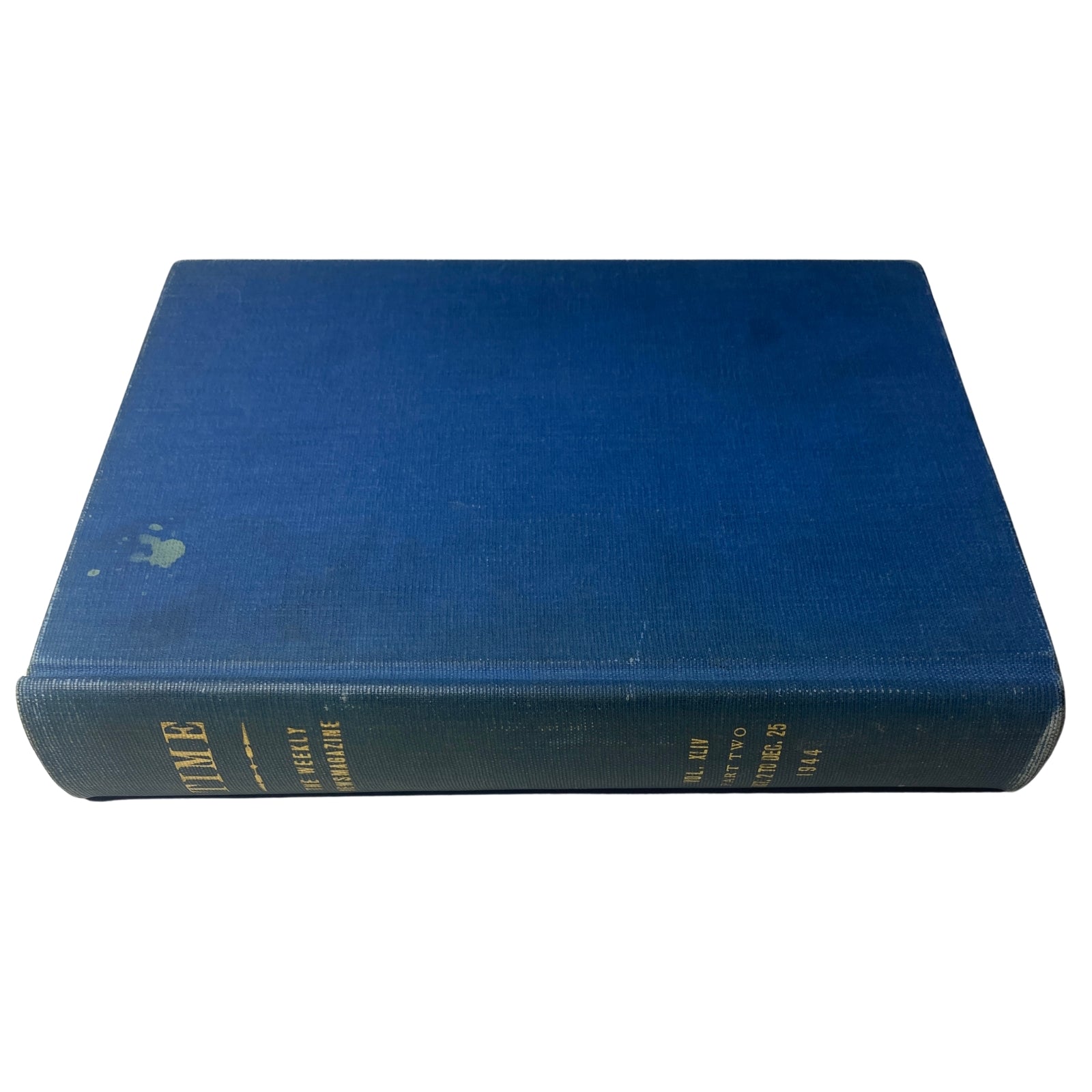 Time Magazine Library Bound Weekly from October 2 to December 25, 1944 - showing the front cover with a blue binding.