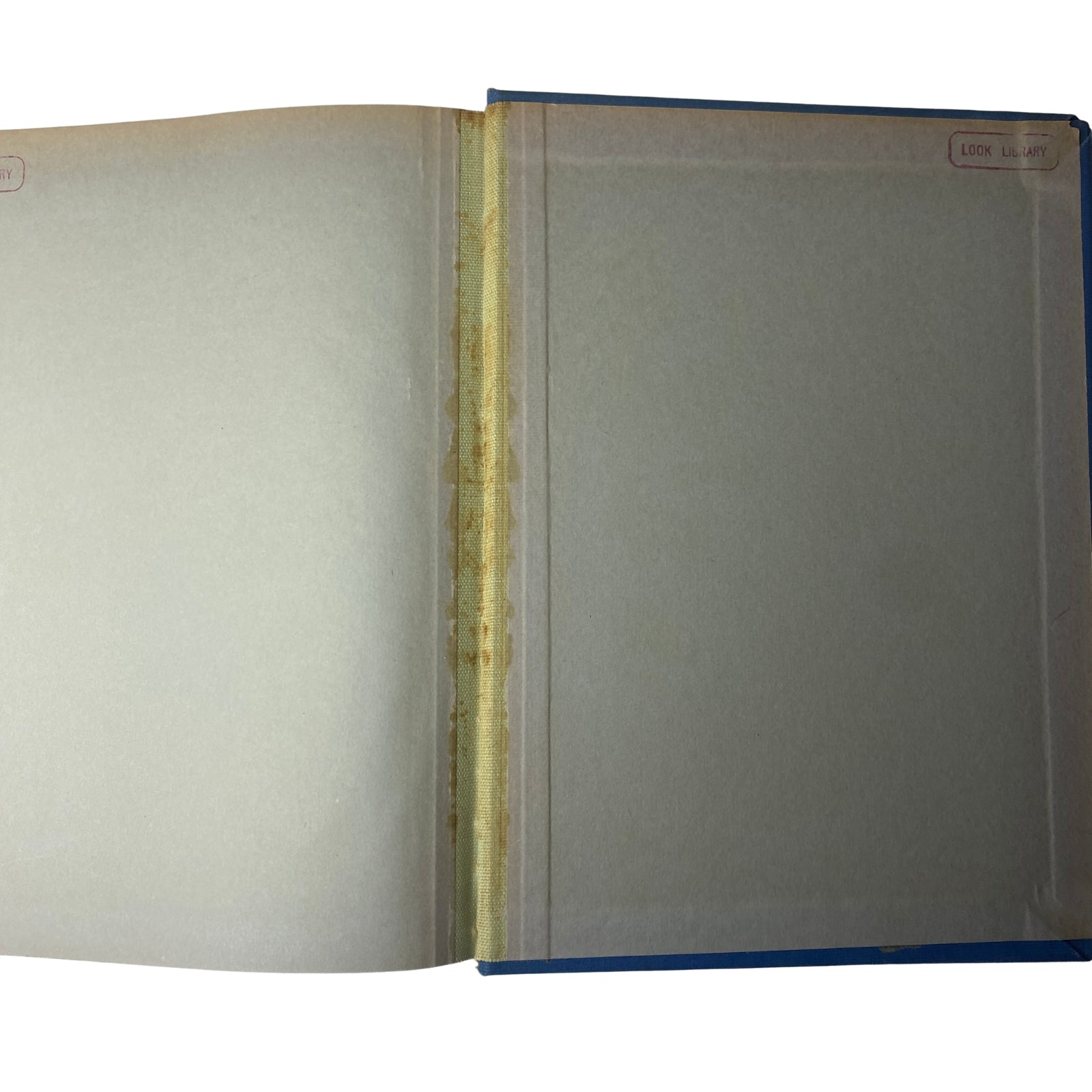 Inner pages of the Time Magazine Library Bound Weekly October 2, 1944 - December 25, 1944 book, showing the empty inside cover and spine.