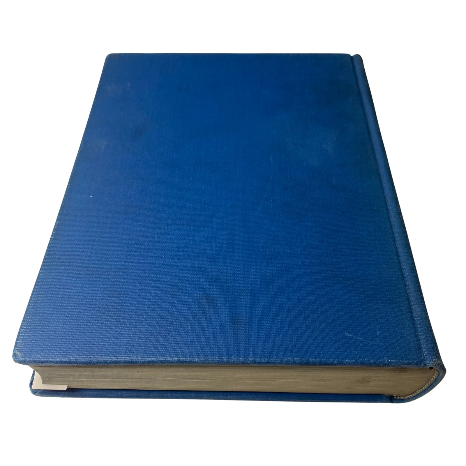 Top view of the Time Magazine Library Bound Weekly October 2, 1944 - December 25, 1944 showing the blue hardcover and slightly worn edges.