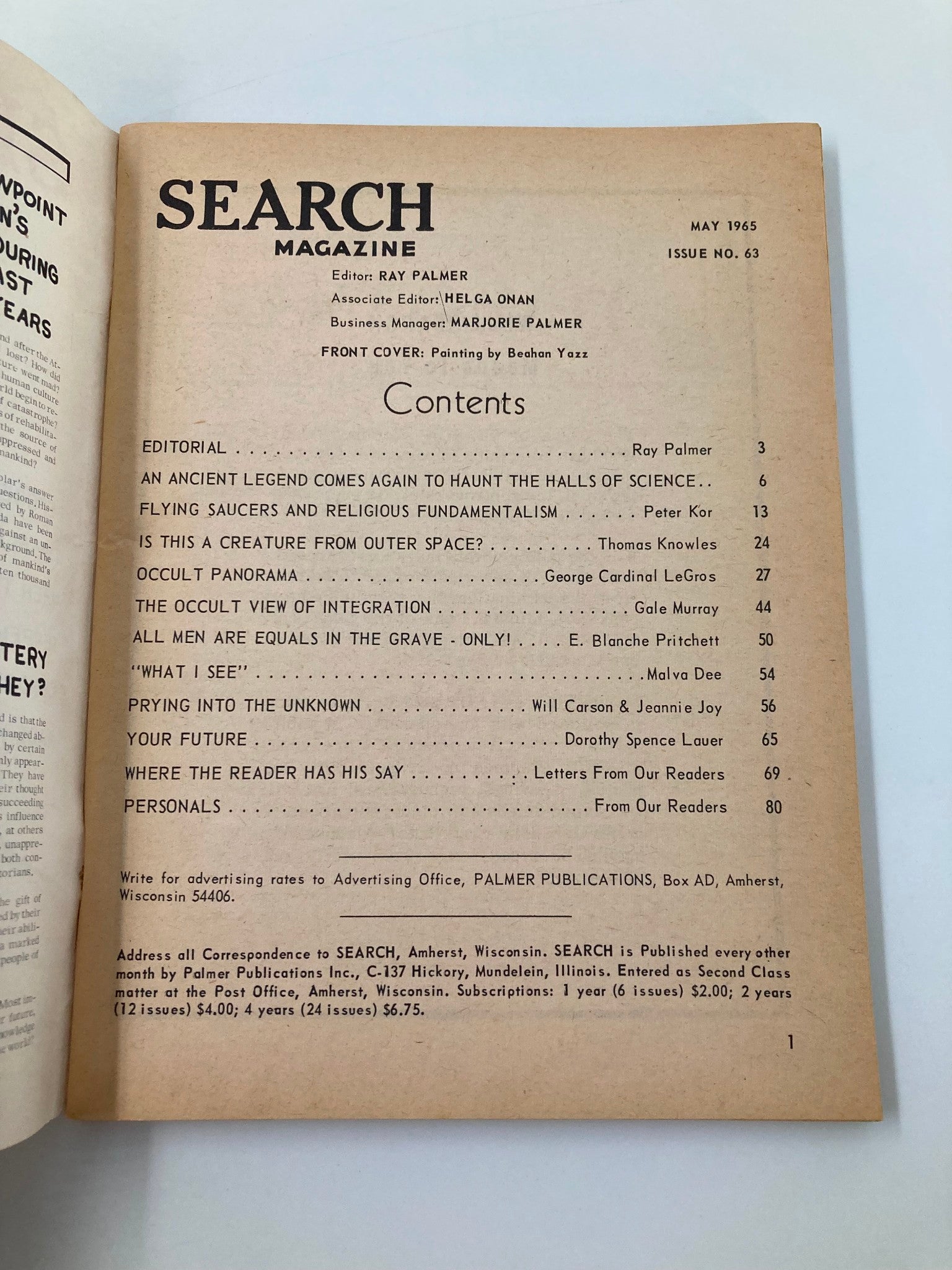 VTG Search Magazine May 1965 The Serpent and The Condor People No Label