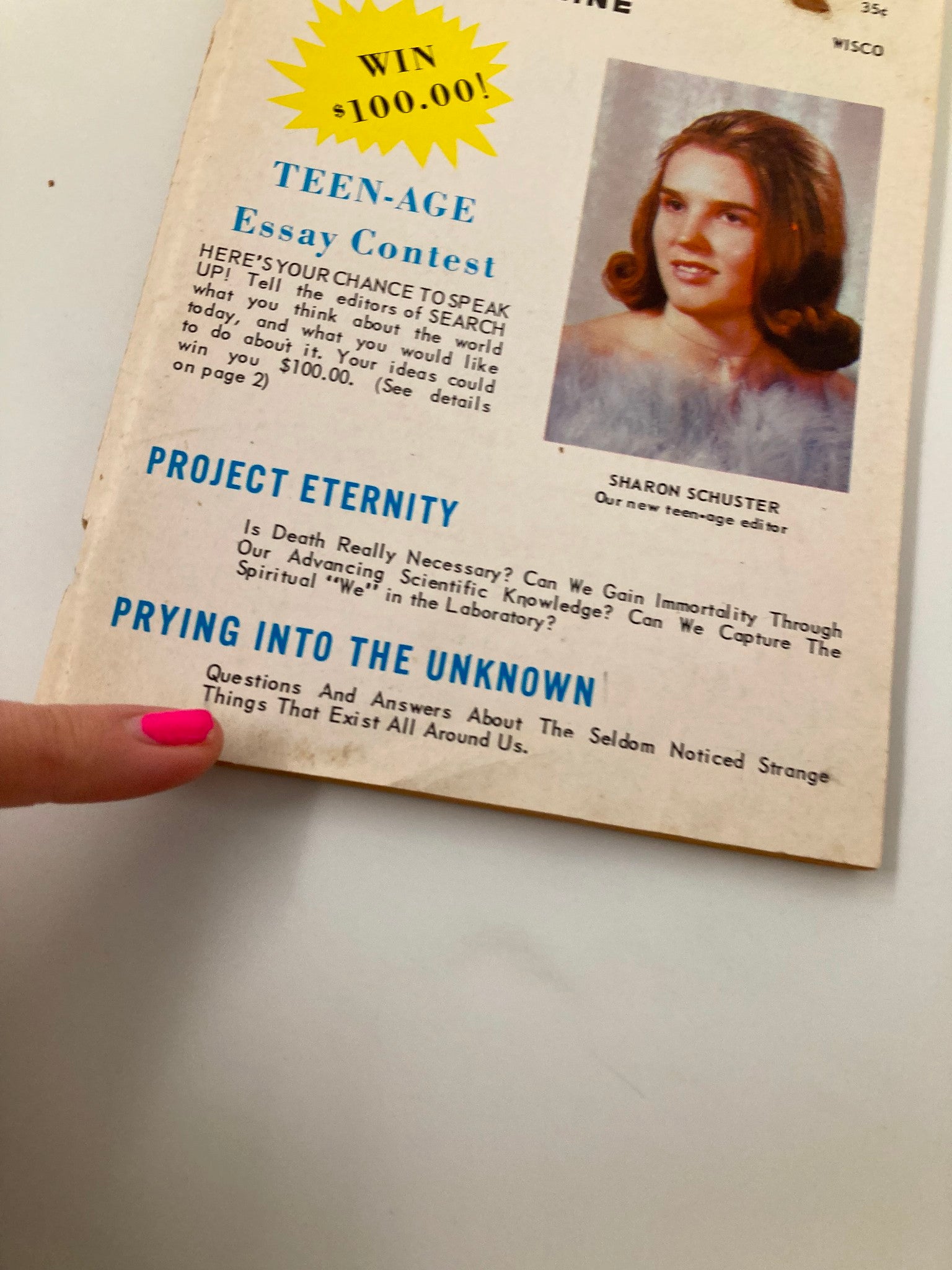 VTG Search Magazine February 1966 #67 Sharon Schuster Teen-Age Editor No Label