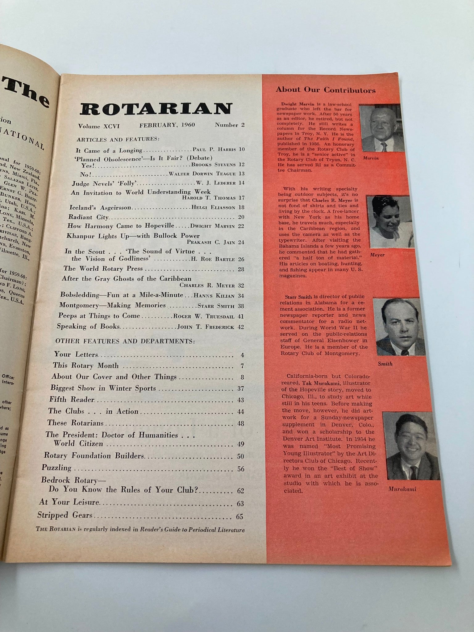 VTG The Rotarian Magazine February 1960 'Planned Obsolescence' - Is it Fair?