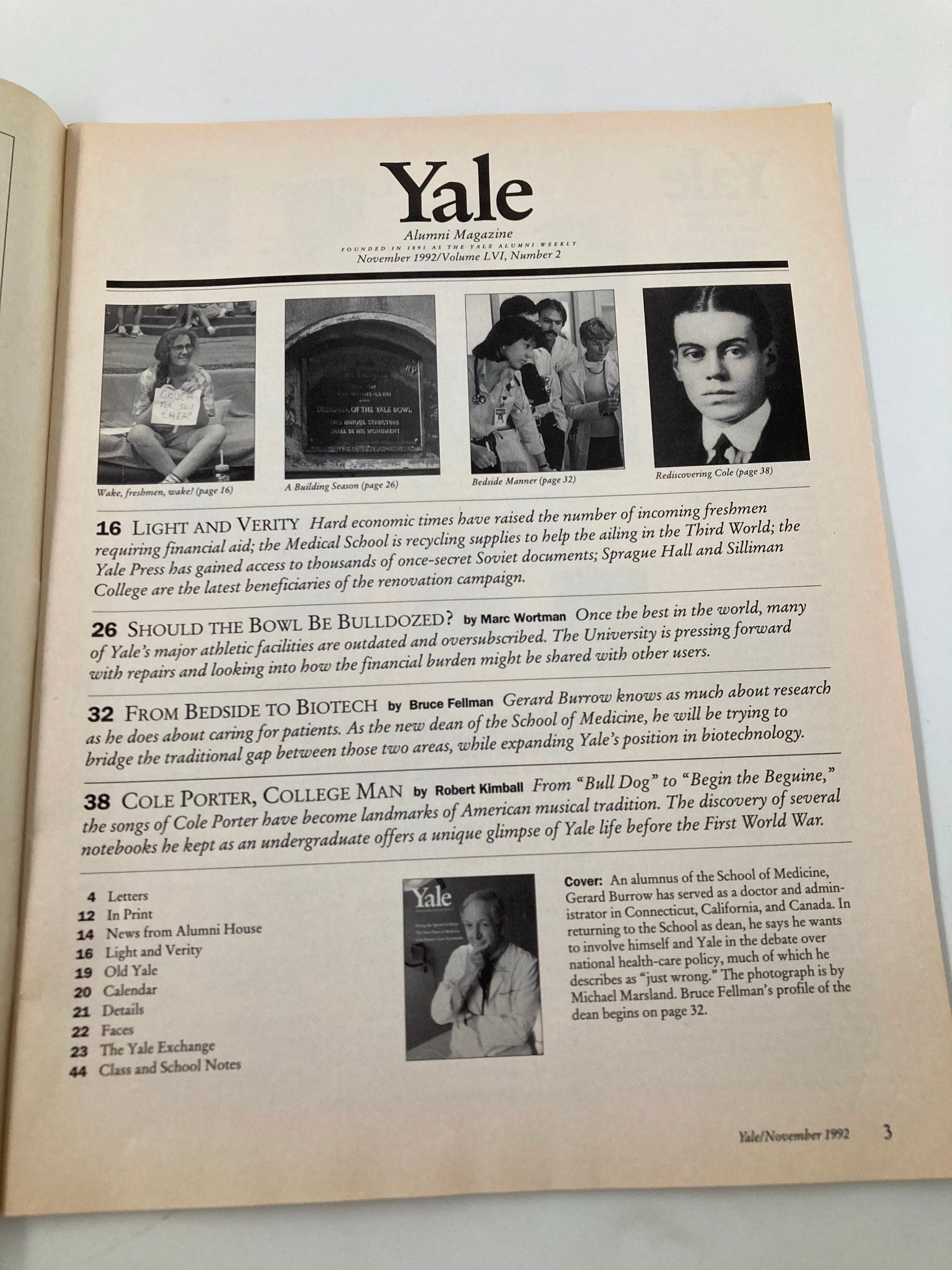 Yale Alumni Magazine November 1992 Gerard Burrow Alumnus School of Medicine