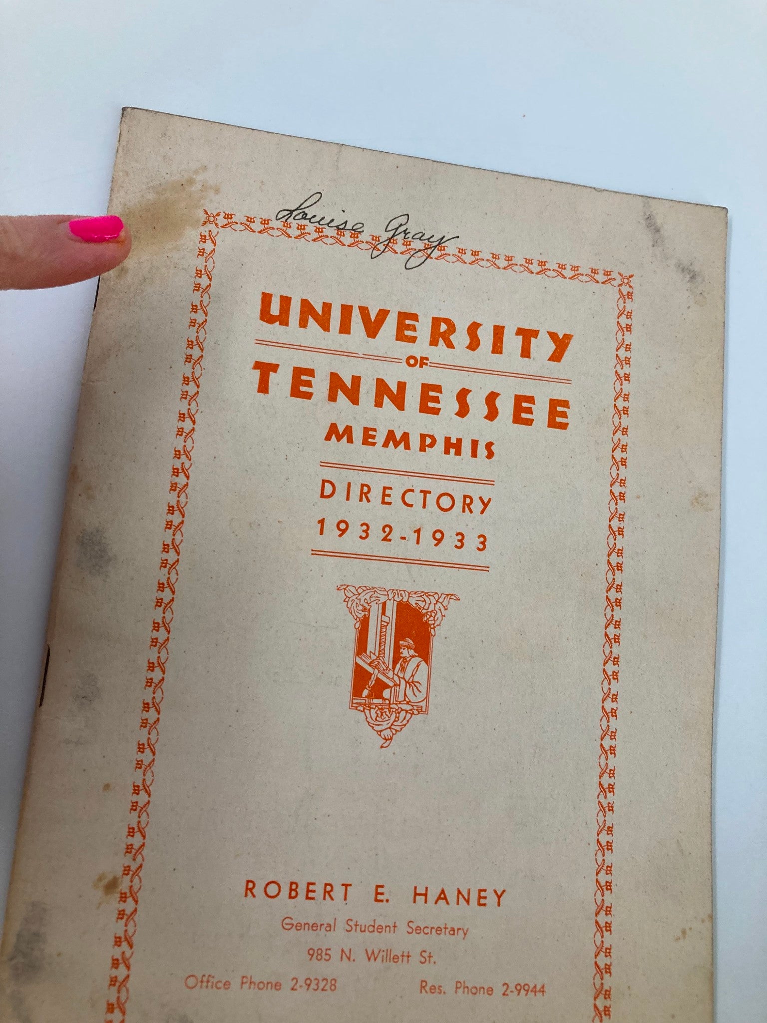 1932-1933 University of Tennessee Memphis Directory