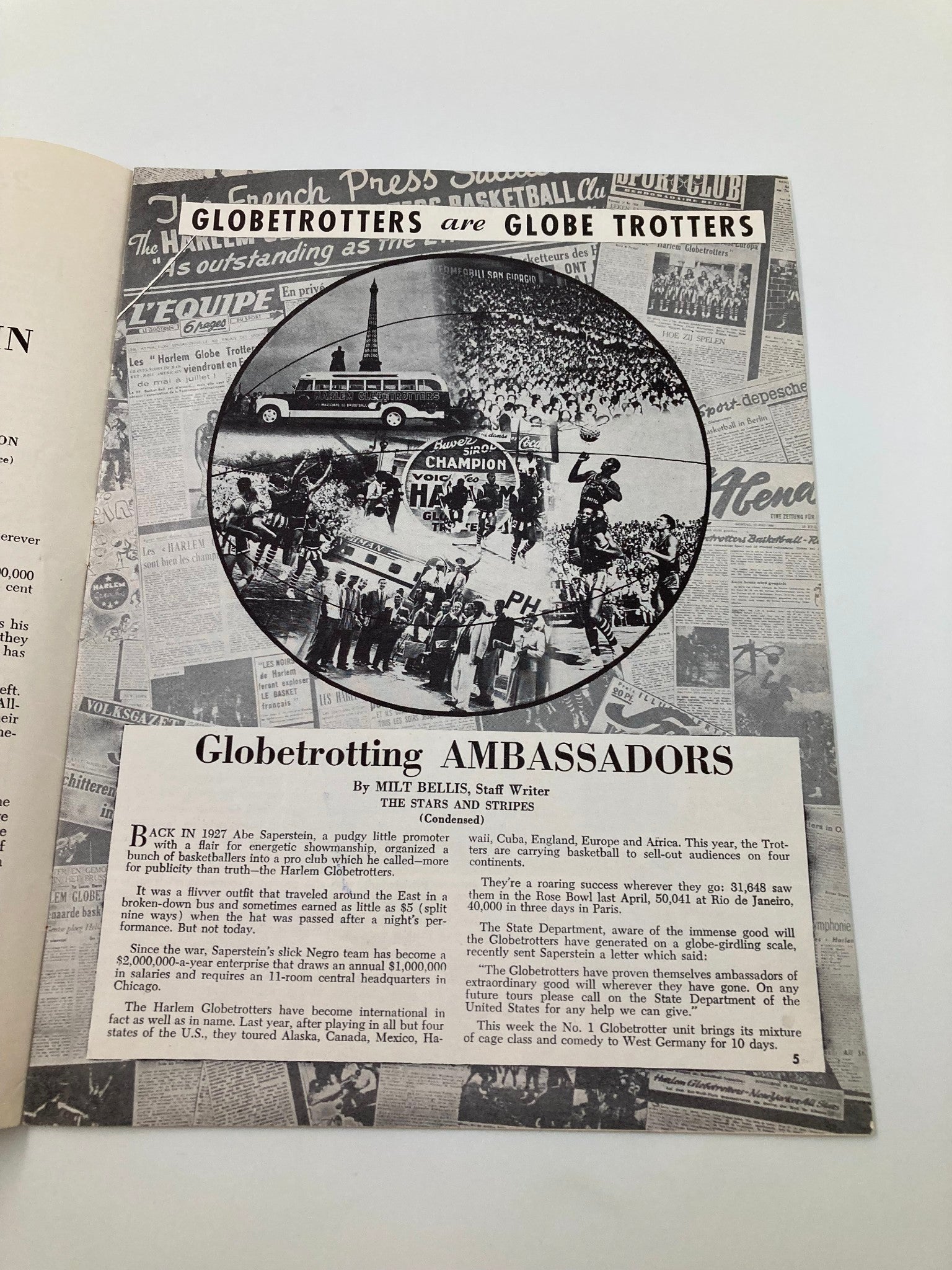 1951-1952 Abe Saperstein's Harlem Globetrotters Silver Anniversary Season