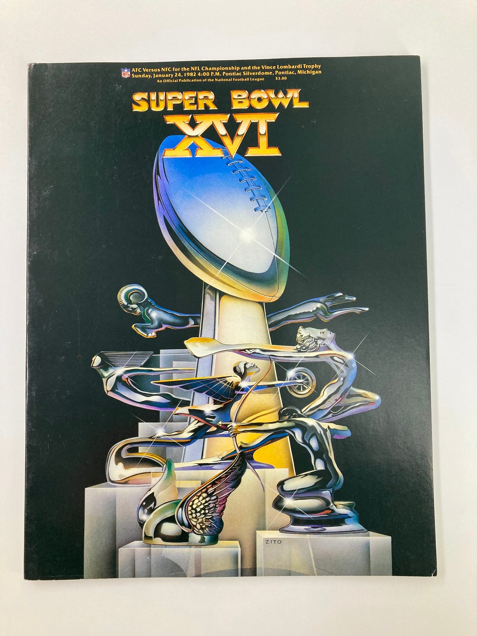 January 24 1982 AFC vs NFC NFL Championship Super Bowl XVI Official Program