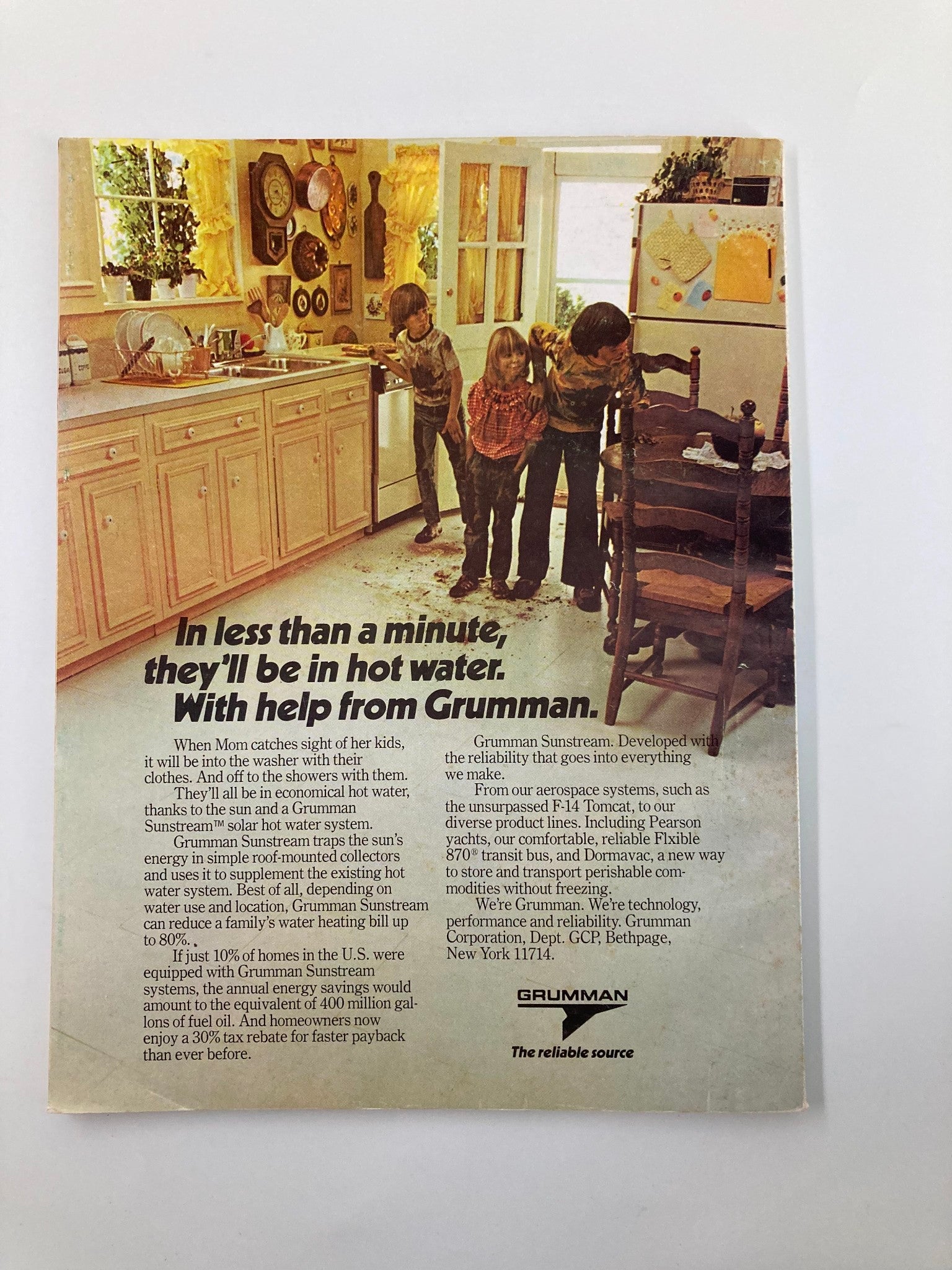 Vintage advertisement showcasing Grumman products and services from the 1979 Football Army-Navy Annual: United States Military Academy Official Program.