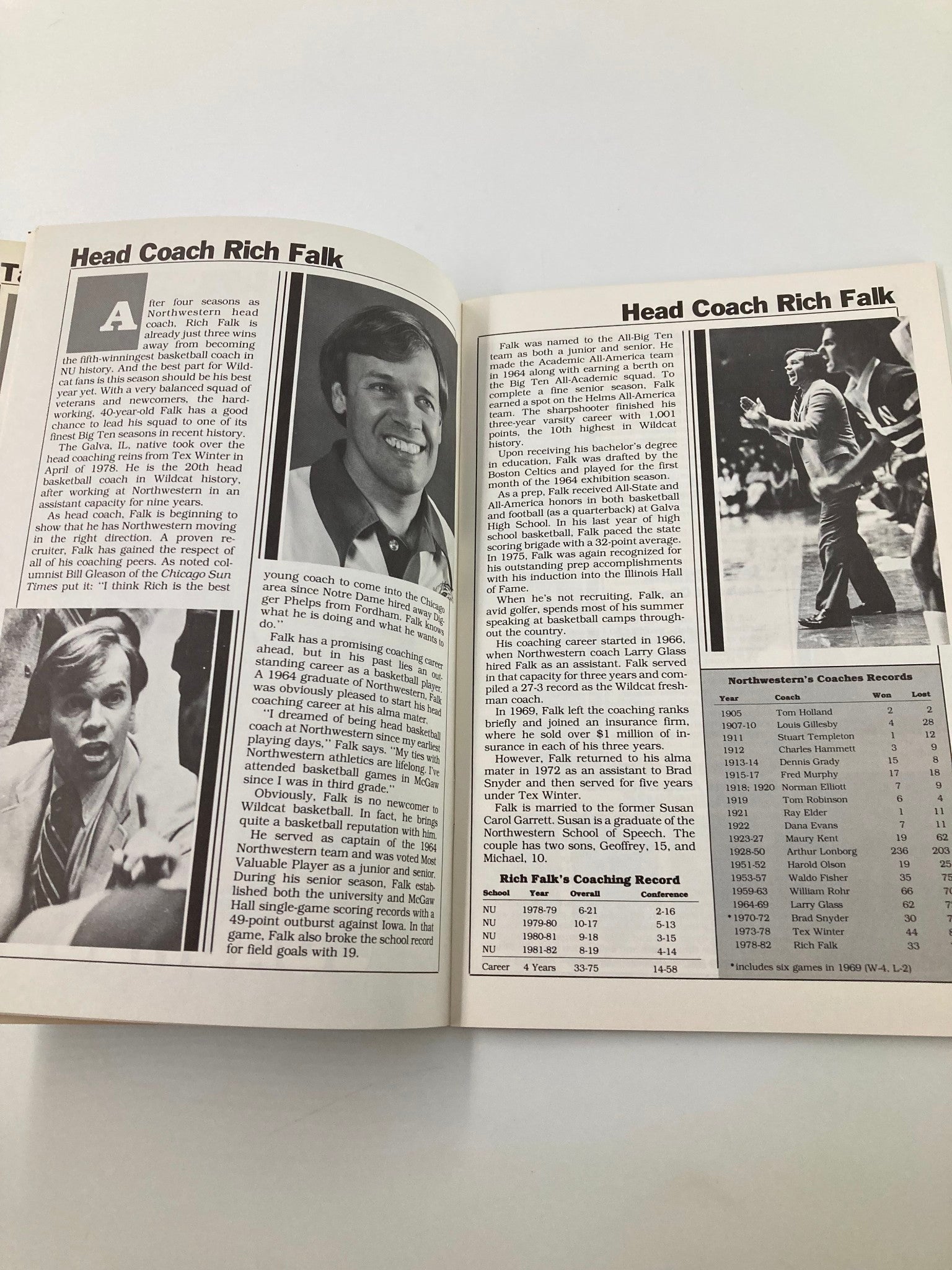 1982-1983 Northwestern Wildcat Basketball Media Guide