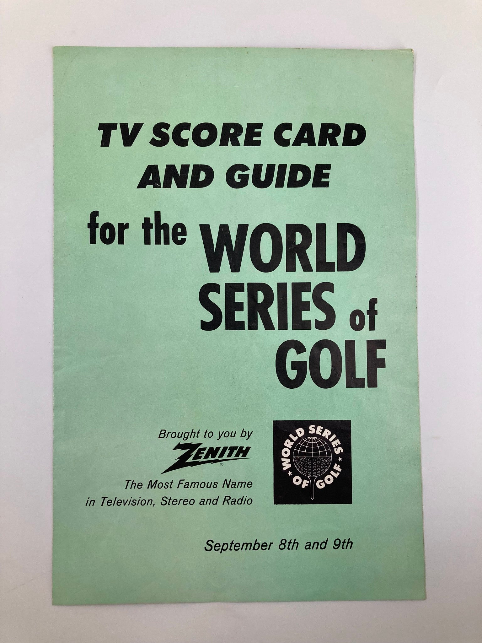 1962 TV Score Card Guide World Series of Golf Arnold Palmer Jack Nicklaus