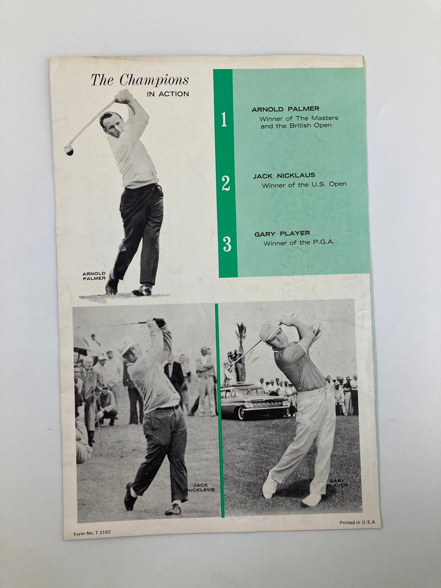 1962 TV Score Card Guide World Series of Golf Arnold Palmer Jack Nicklaus