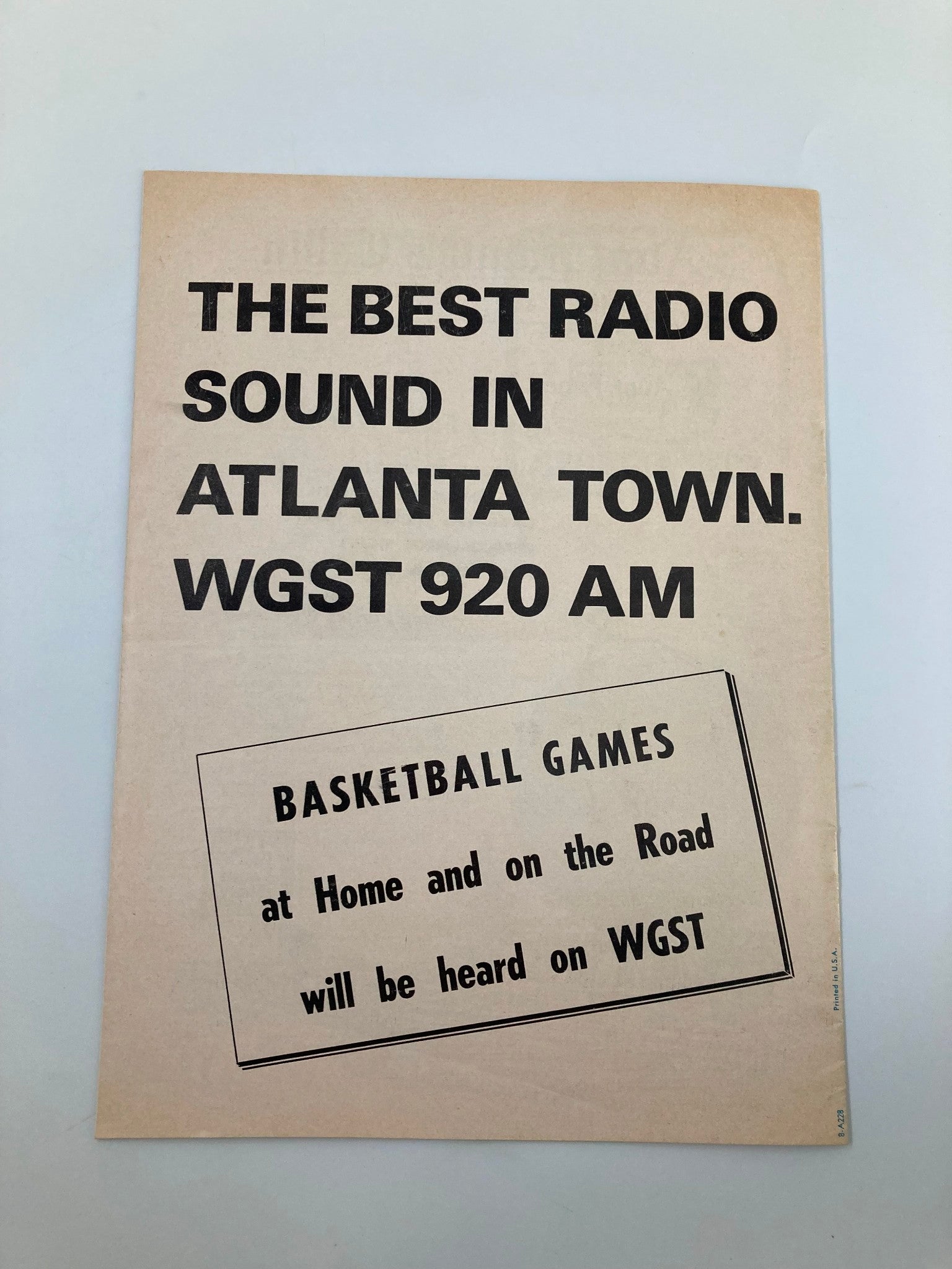 January 10 1974 Georgia Tech vs St. Bernard College Basketball Official Program