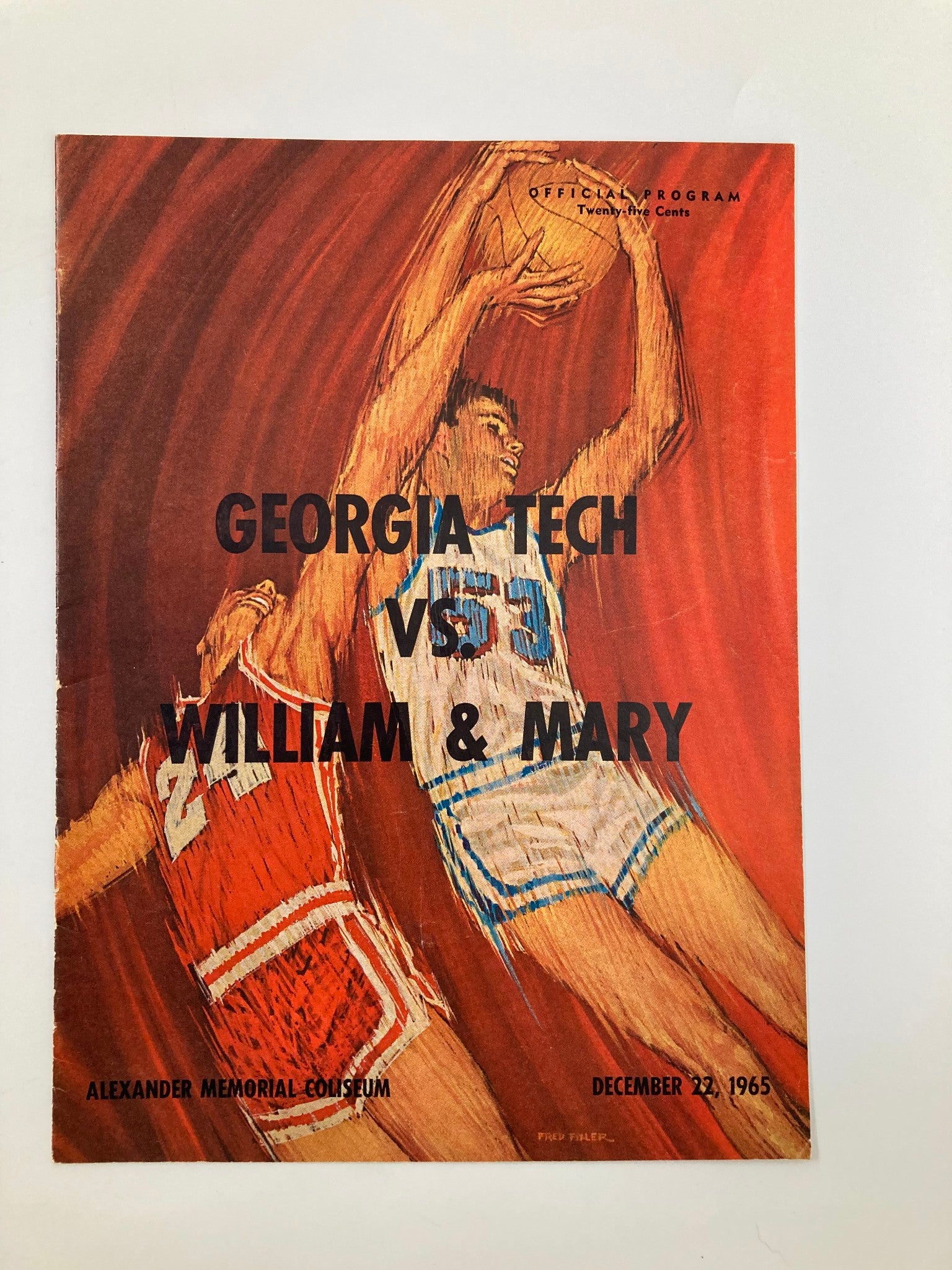 December 22 1965 Georgia Tech vs William & Mary Basketball Official Program