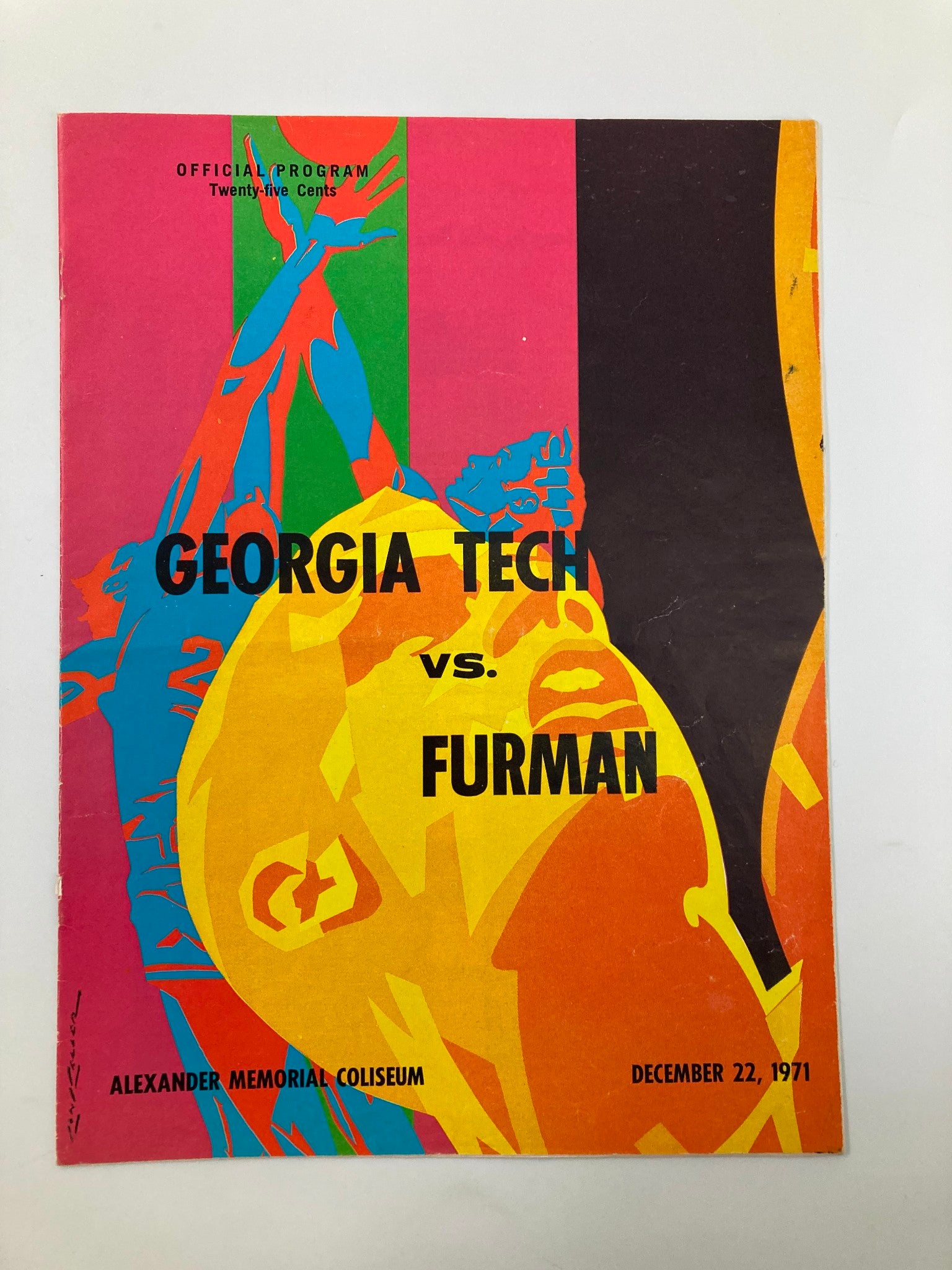 December 22 1971 Georgia Tech vs Furman Basketball Official Program