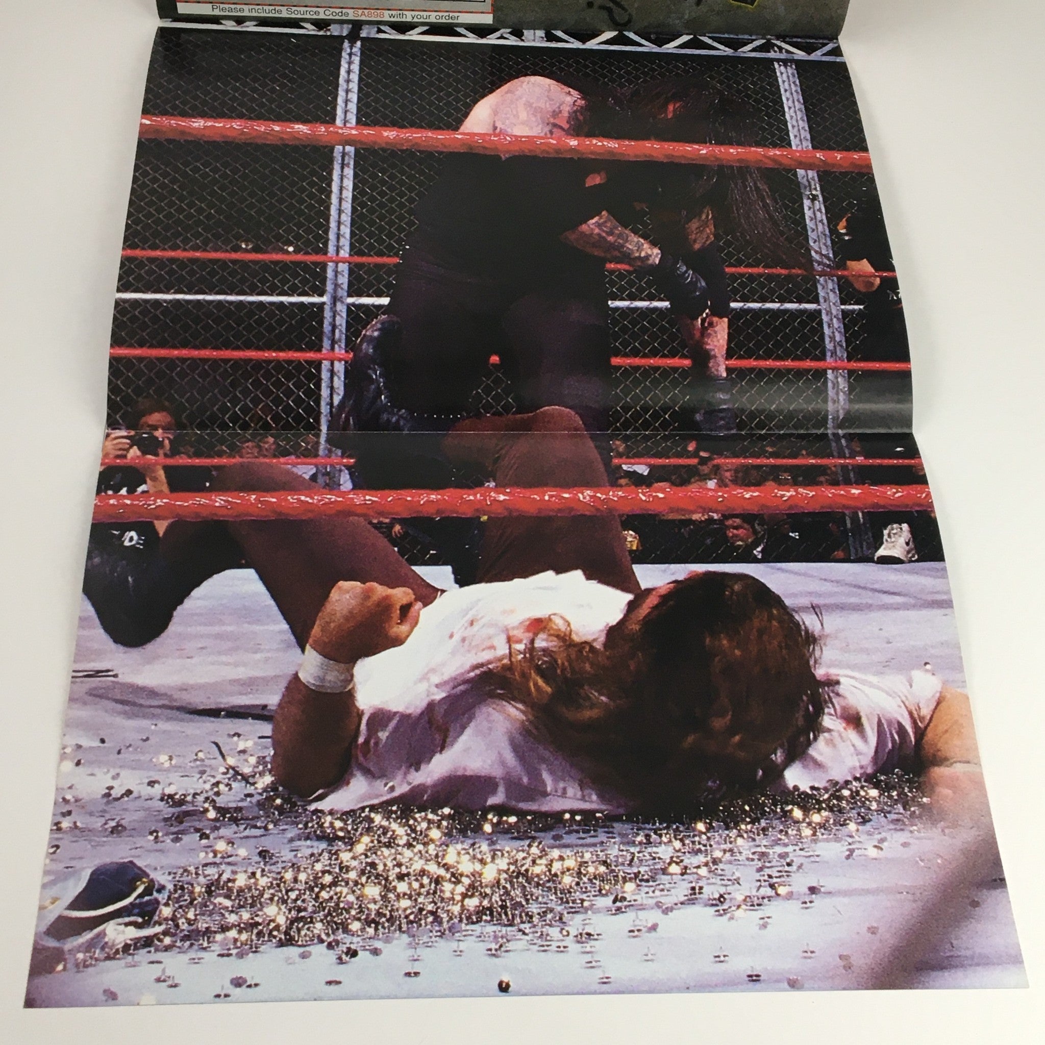 WWF Raw Magazine September 1998 Dwayne "The Rock" Johnson, w Poster No Label