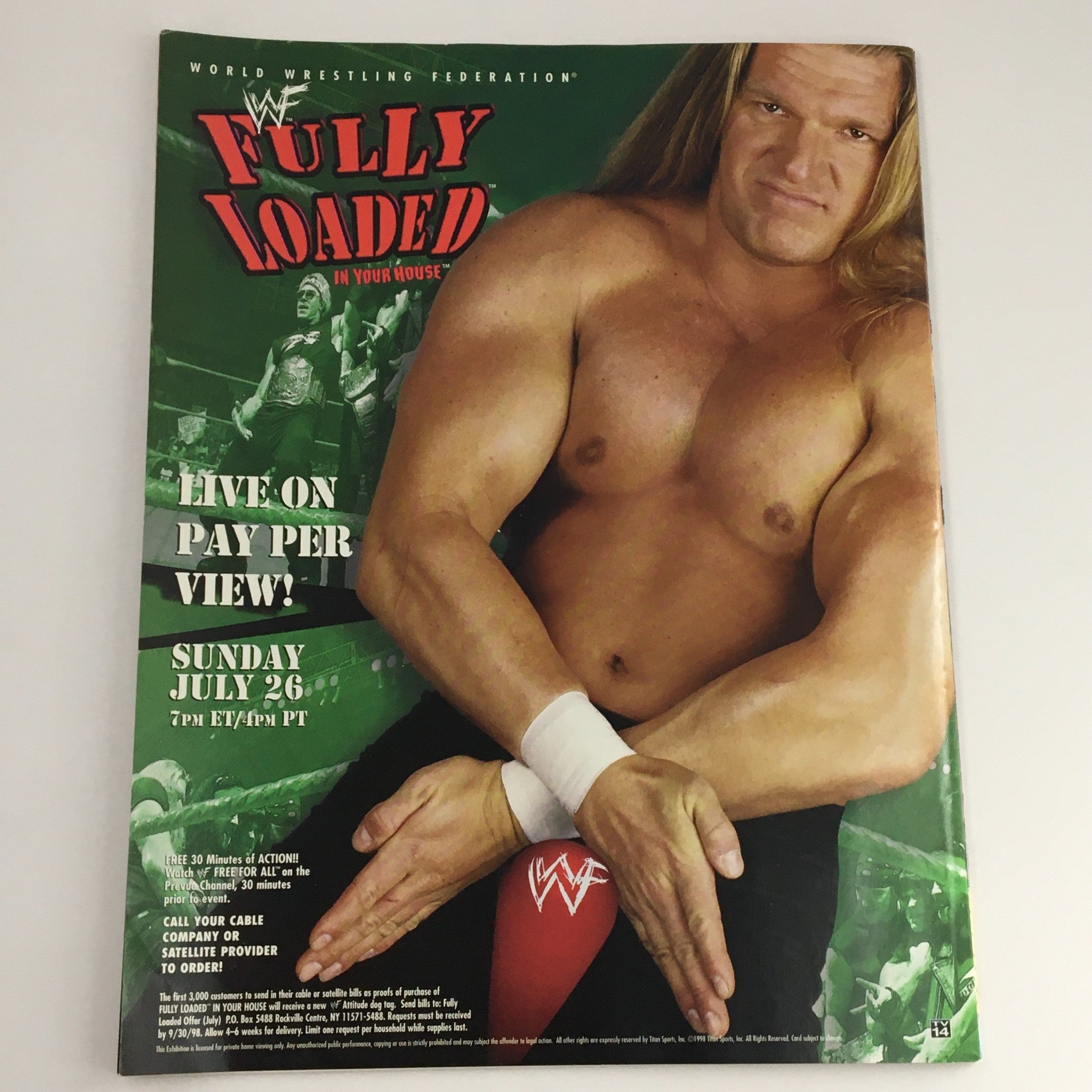 WWF Raw Magazine August 1998 Steve Austin & Mr. McMahon, w Poster No Label