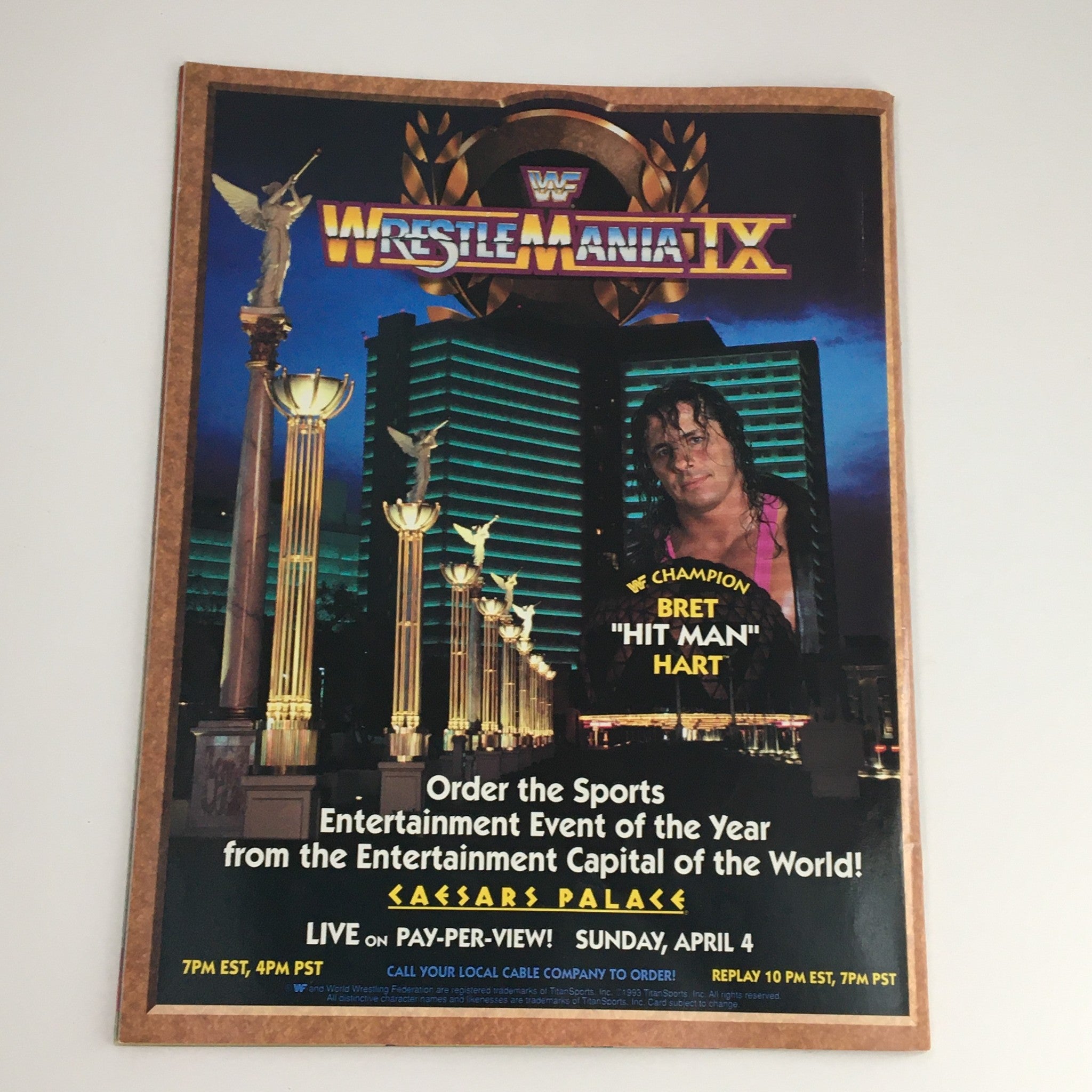 WWF Wrestling Spotlight Magazine 1993 Vol 19 Curt Hennig, w Poster No Label