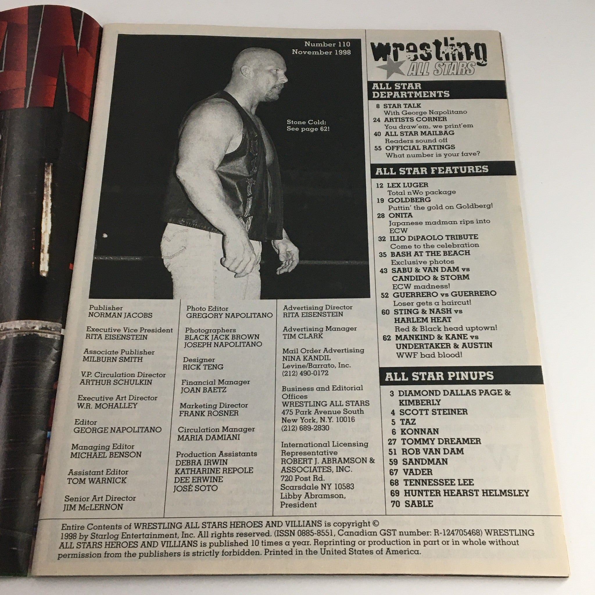 Wrestling All Stars November 1998 Bill Goldberg, Hulk Hogan, No Label no Poster