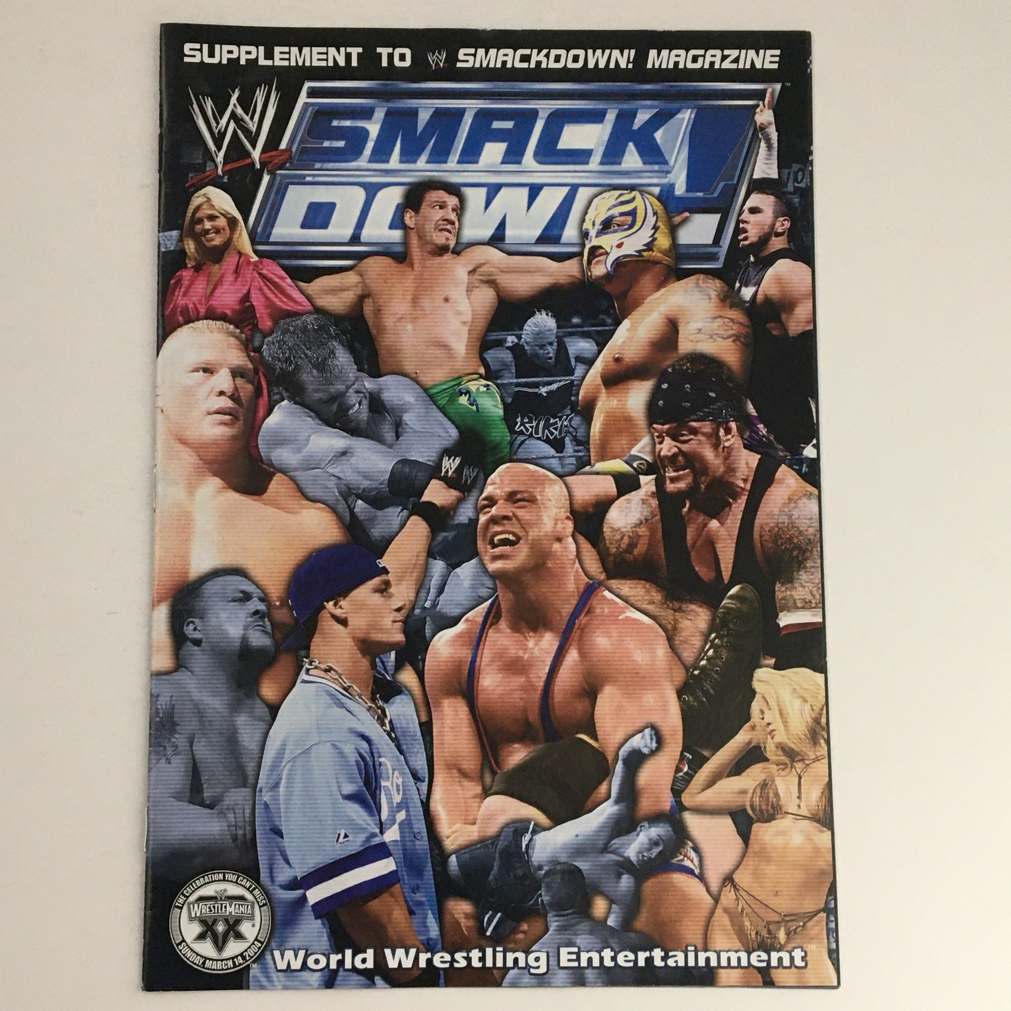 WWE Smack Down Magazine 2003 Vince McMahon, Brock Lesnar, No Label no Poster