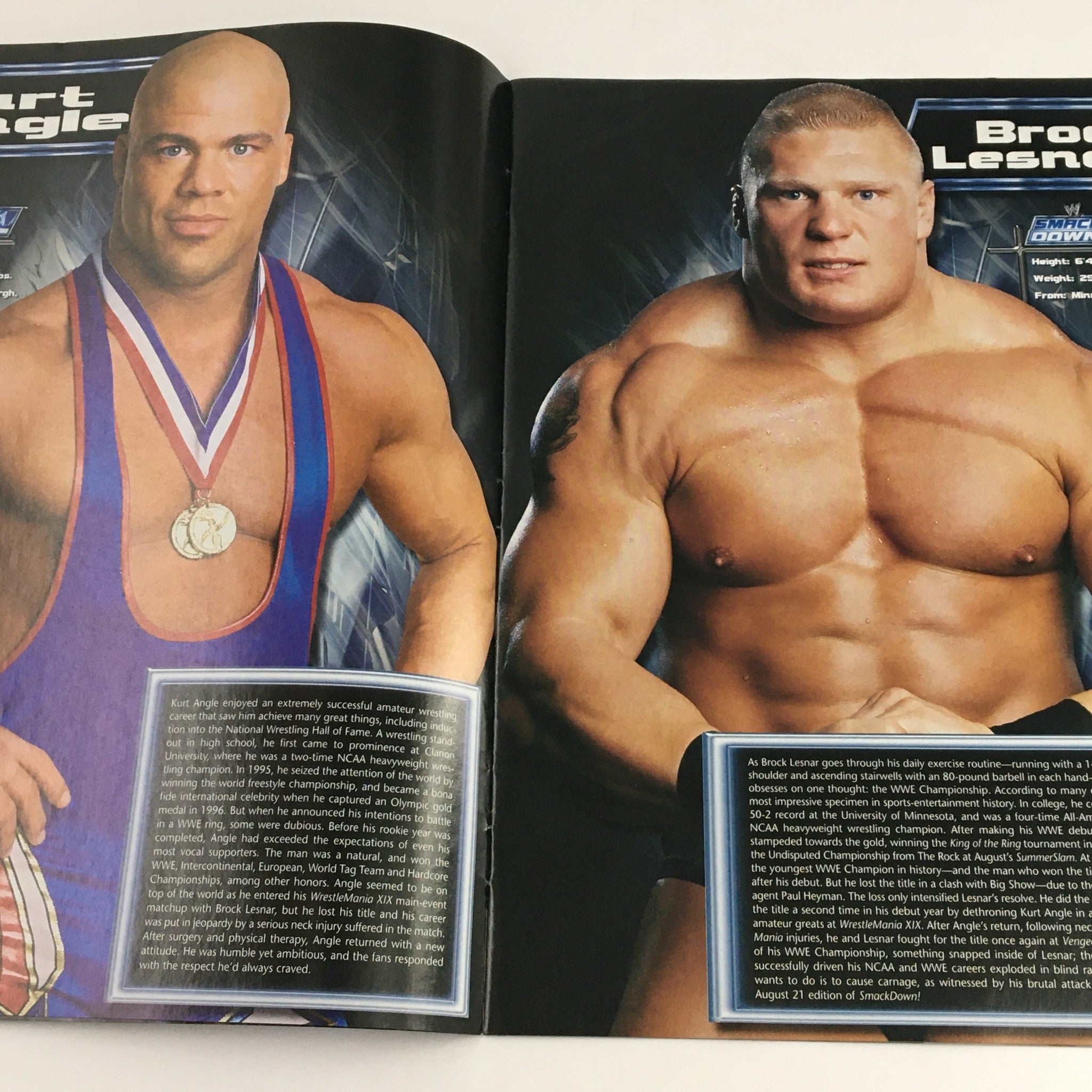 WWE Smack Down Magazine 2003 Vince McMahon, Brock Lesnar, No Label no Poster