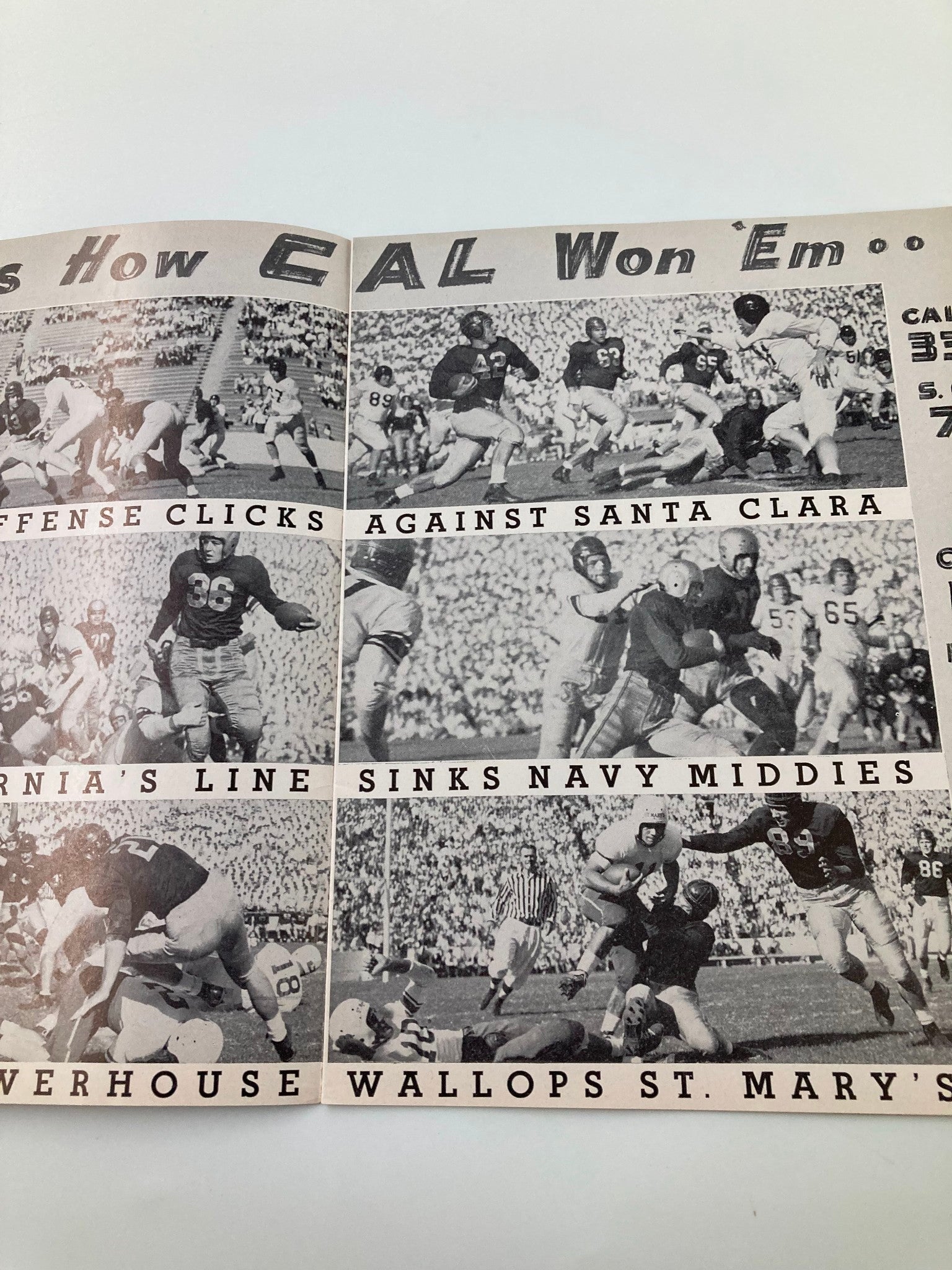 October 18 1947 Football Washington St vs California Gridiron Program