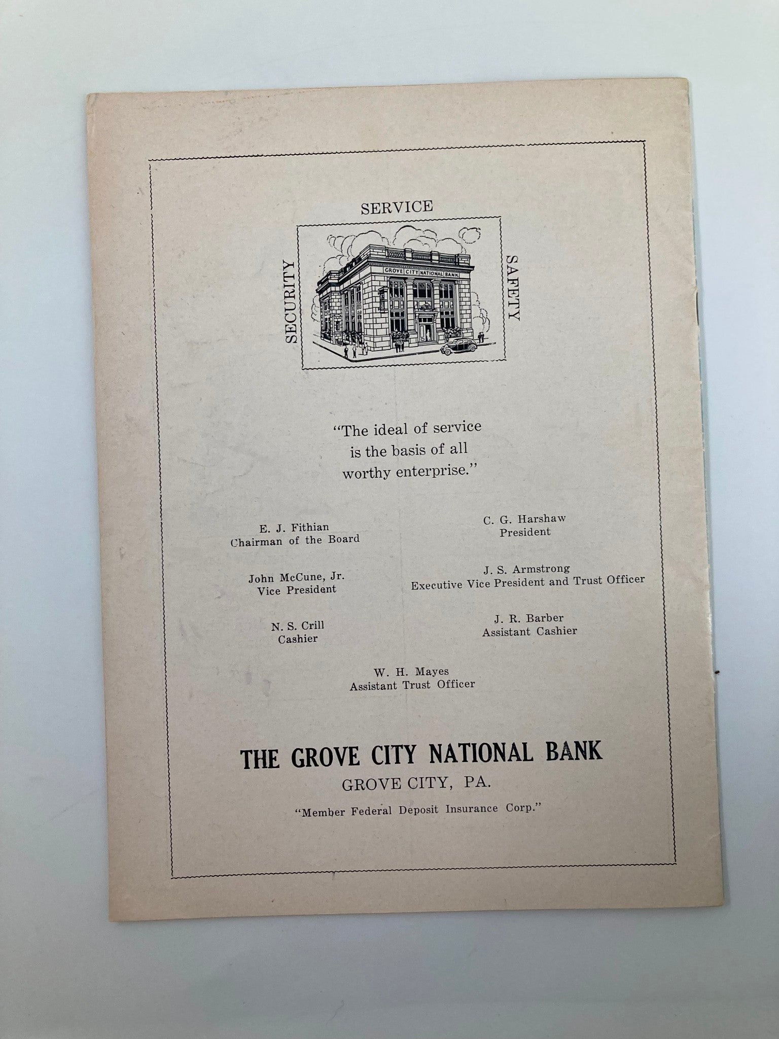 November 15 1947 Dad's Day Football Grove City vs Westinster Program