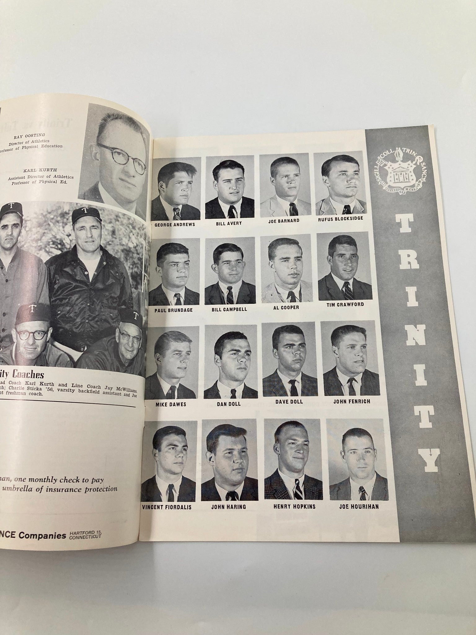 VTG October 12 1963 Football Trinity vs Tufts Official Program