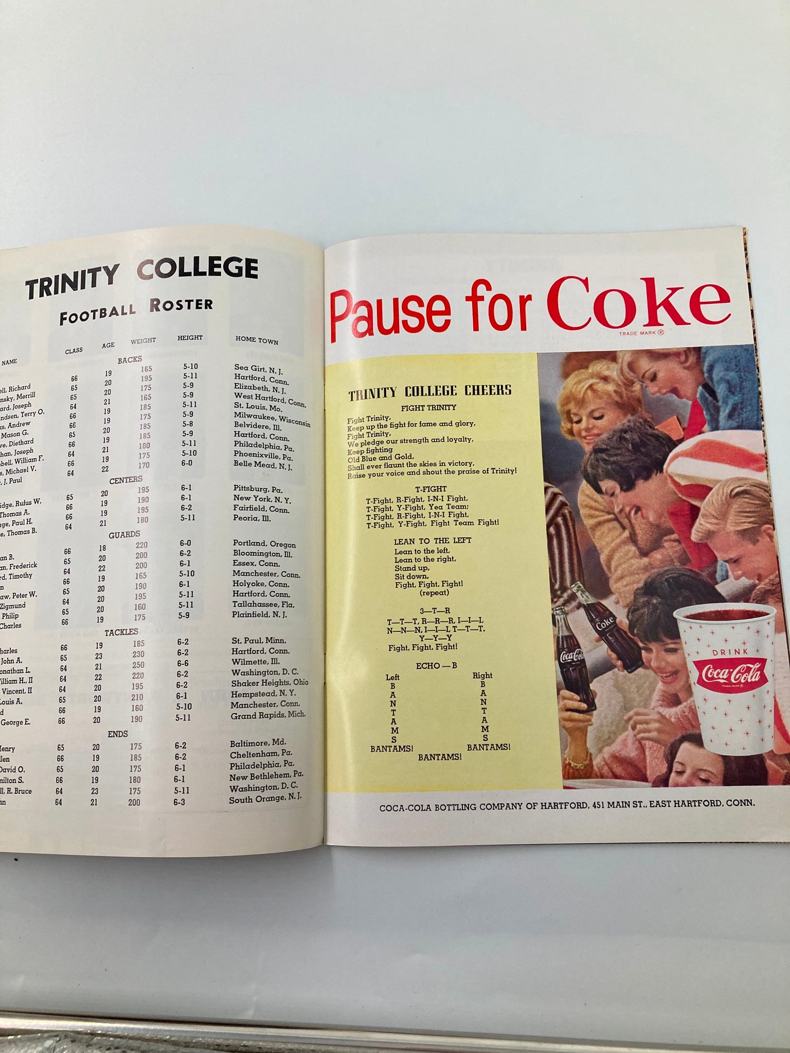 VTG October 12 1963 Football Trinity vs Tufts Official Program