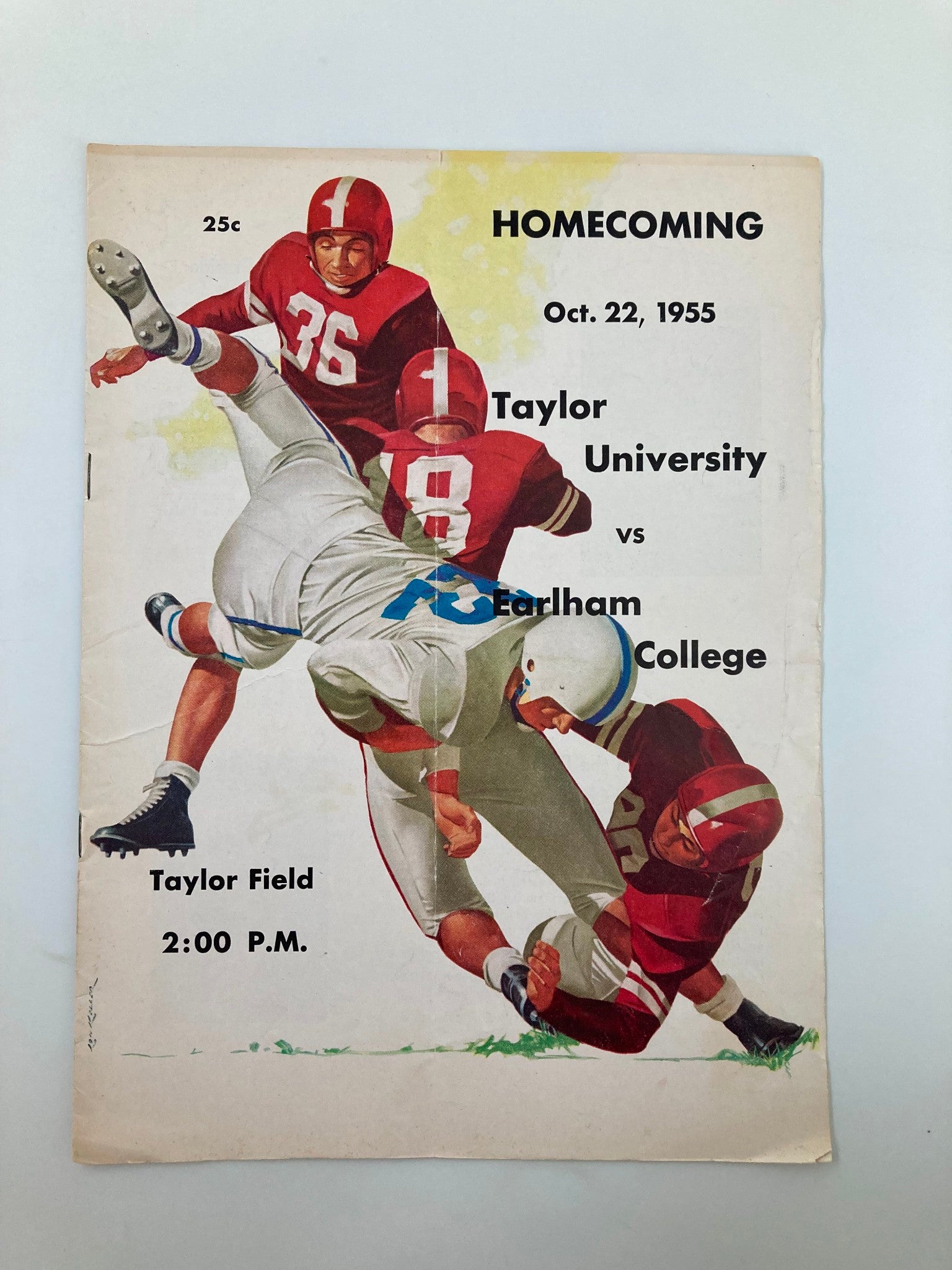 VTG October 22 1955 Football Taylor University vs Earlham College Program