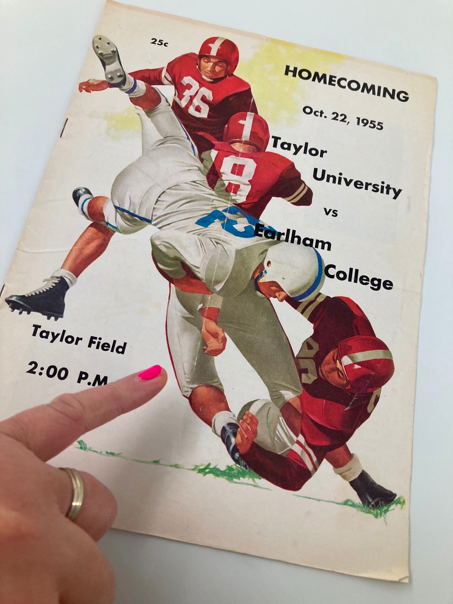 VTG October 22 1955 Football Taylor University vs Earlham College Program