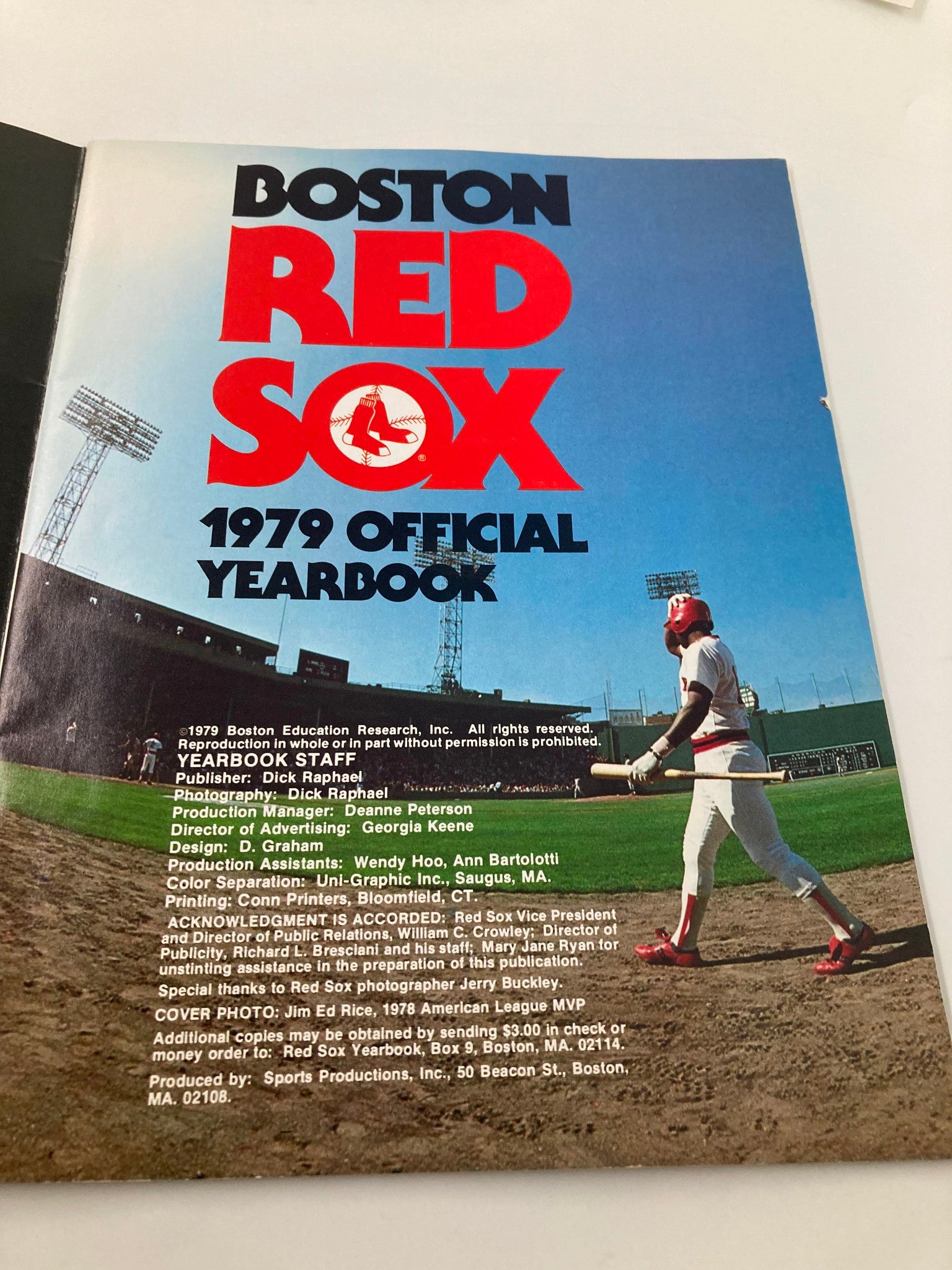 1979 MLB Boston Red Sox Official Yearbook Don Zimmer, Jim Rice