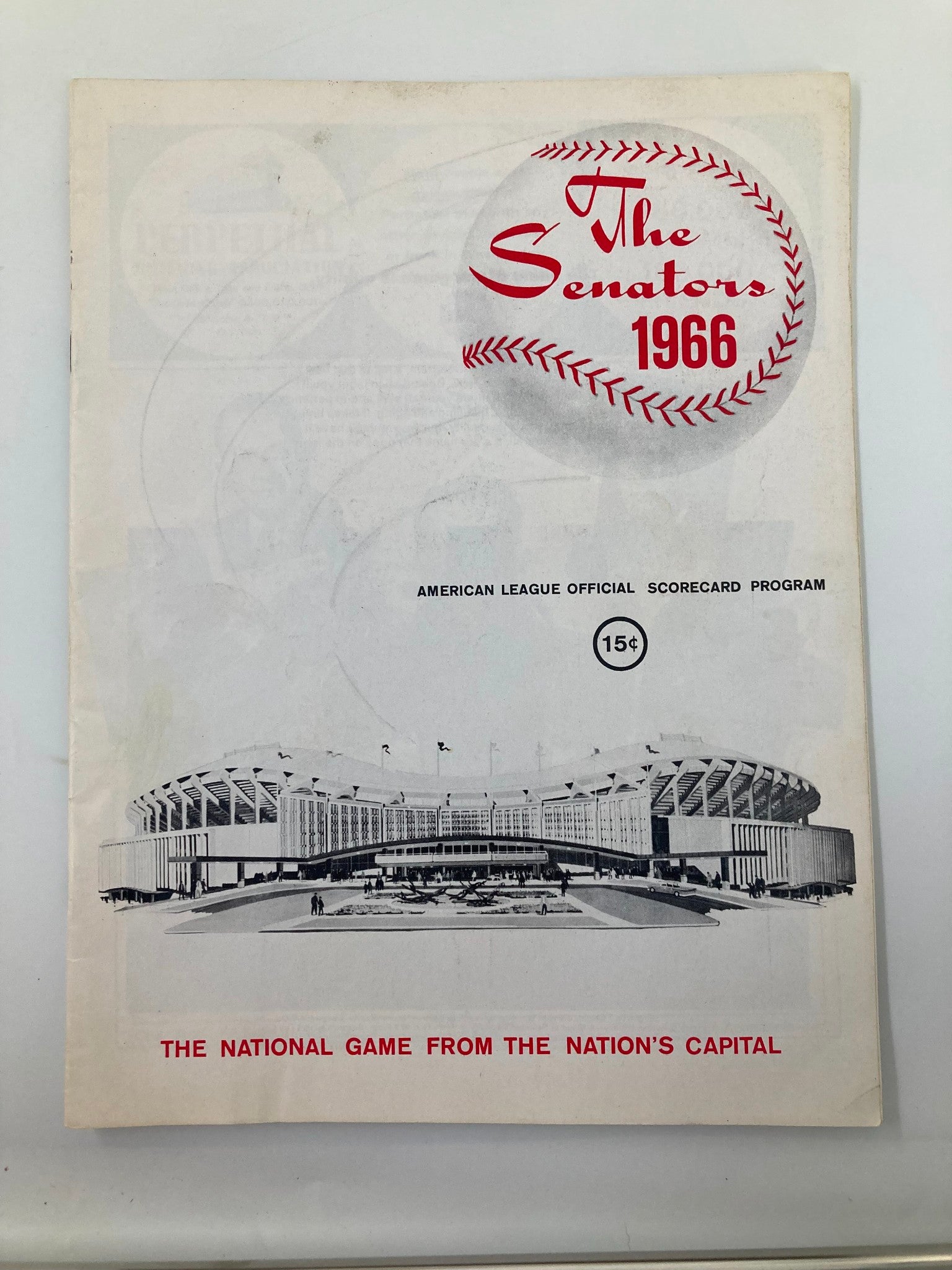 1966 The Senators American League Official Scorecard Program