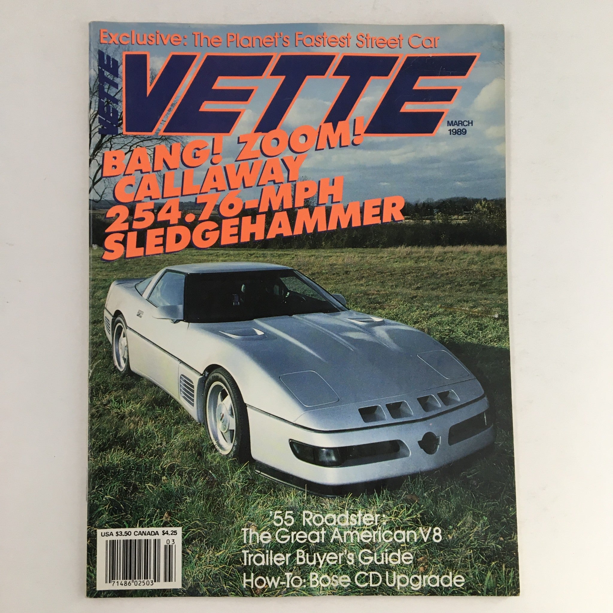 Vette Magazine March 1989 Callaway 254.76-MPH Sledgehammer, No Label