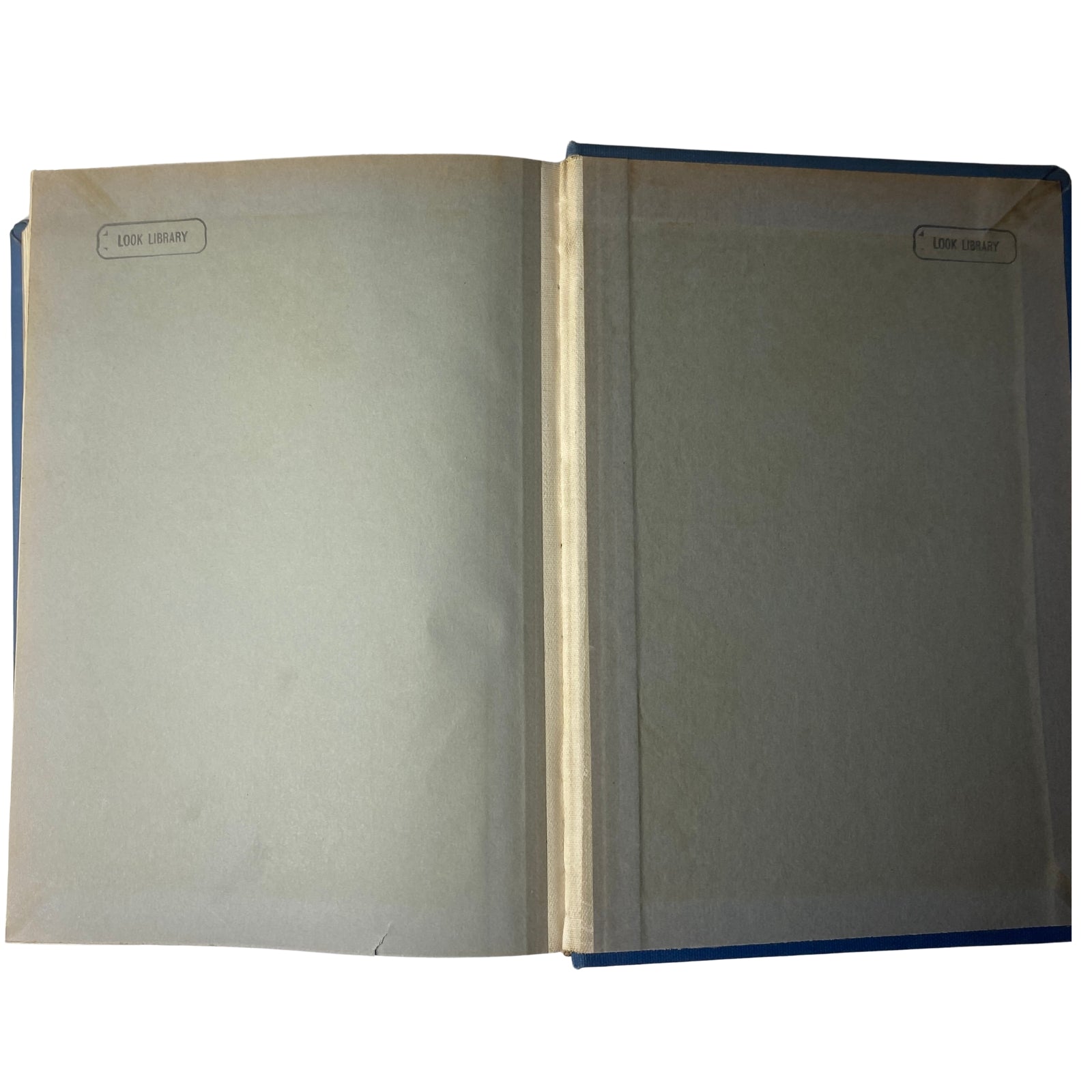 Interior look of a Time Library Bound Weekly Magazine January 7 to March 25, 1946, showing blank pages of the library edition for preservation.