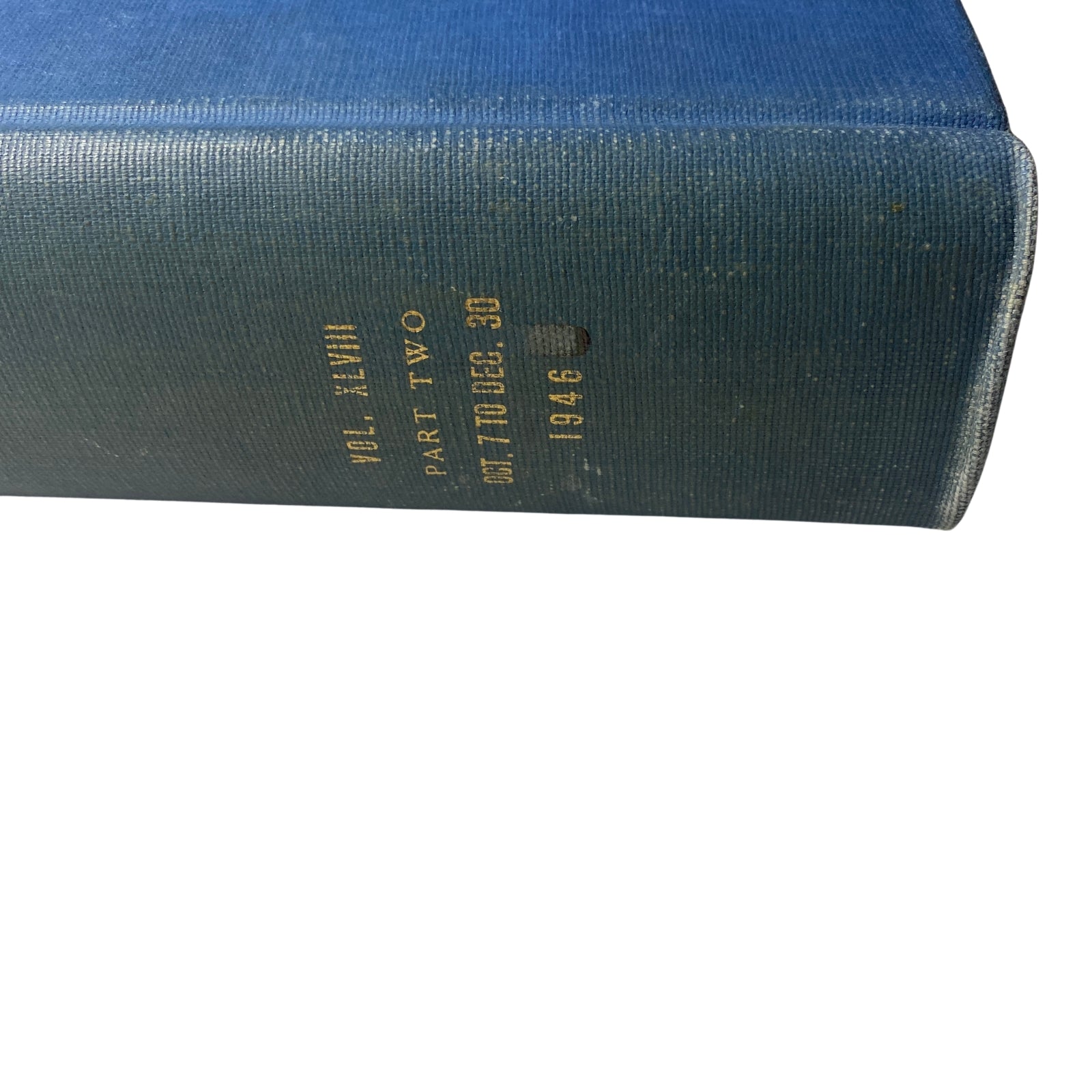 Another spine view of the 'Time Library Bound Weekly Magazine – October 7 to December 30, 1946' highlighting the volume number and publication dates.