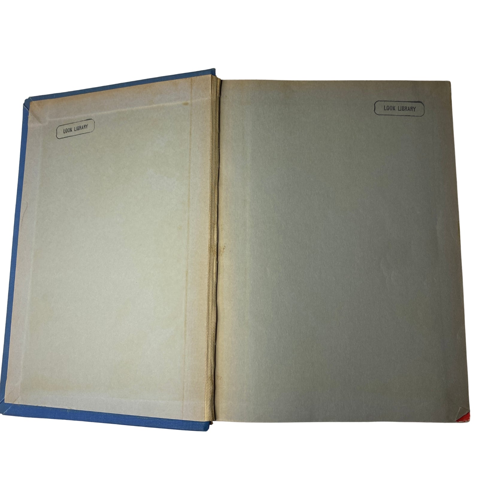 Interior view of the 'Time Library Bound Weekly Magazine – October 7 to December 30, 1946' showcasing a blank page with a 'Look Library' sticker.
