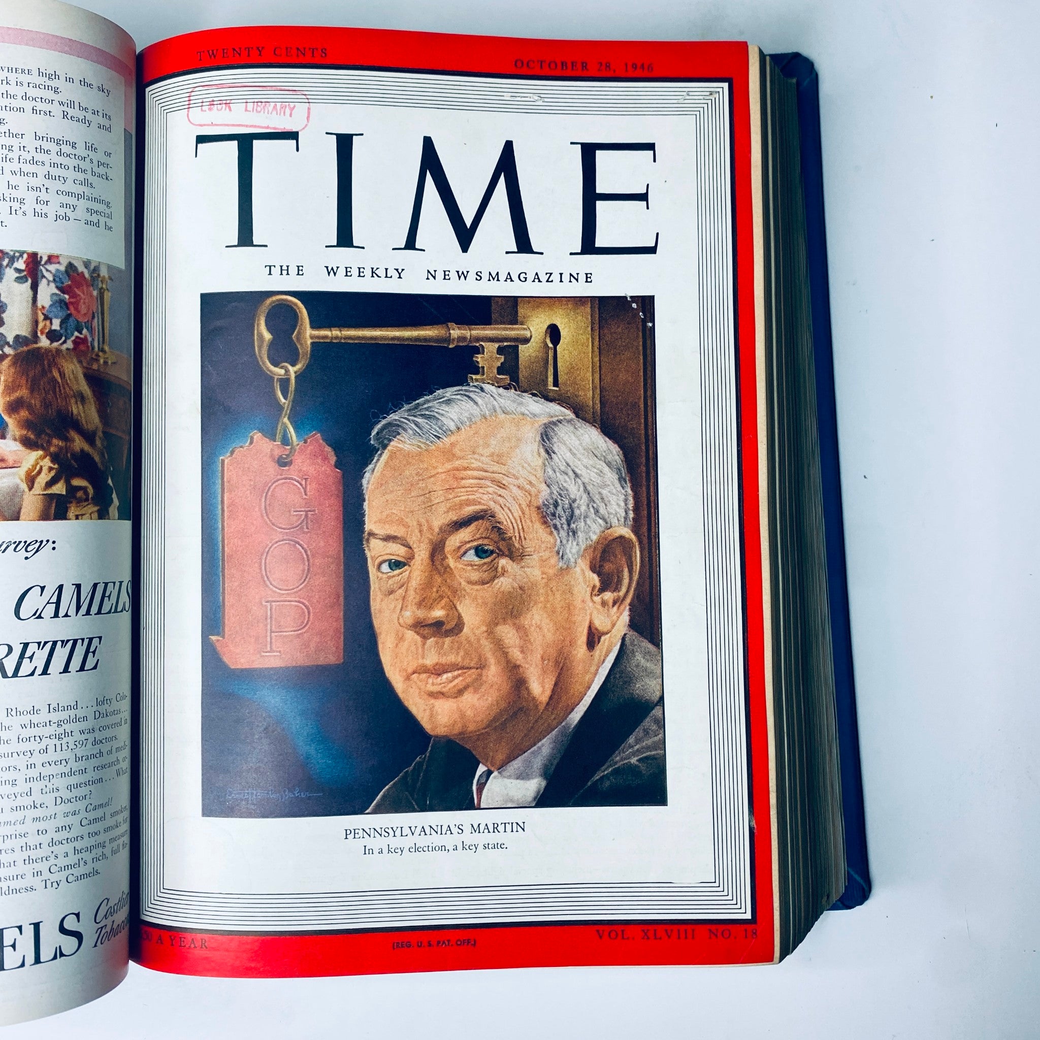 Cover of Time Magazine Library Bound Weekly featuring Victor Emanuel, Financier and Industrialist, from October 28, 1946.