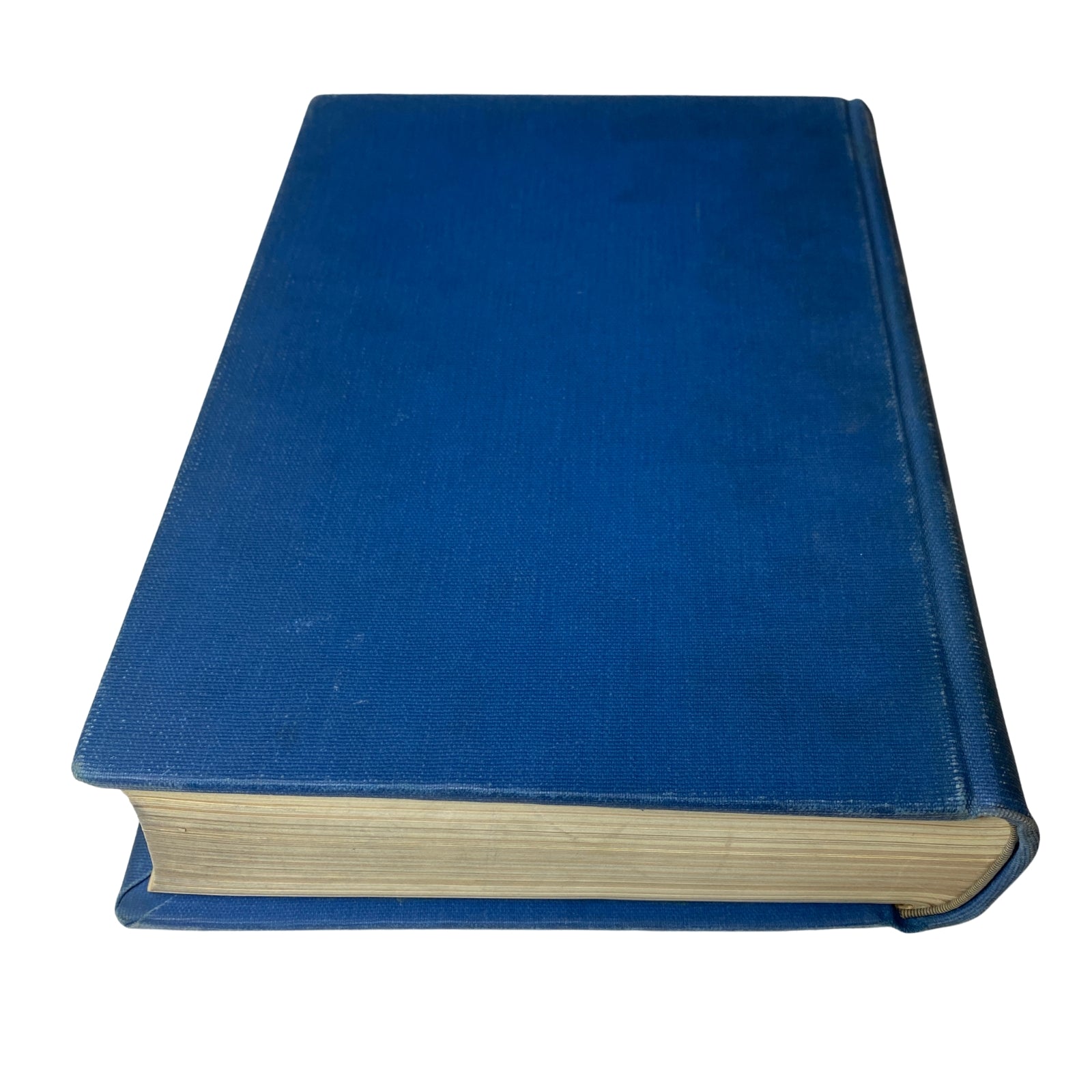 Side view of the Library Bound Weekly Edition of Time Magazine from October 7, 1946 to December 30, 1946, highlighting its blue cover and edges.